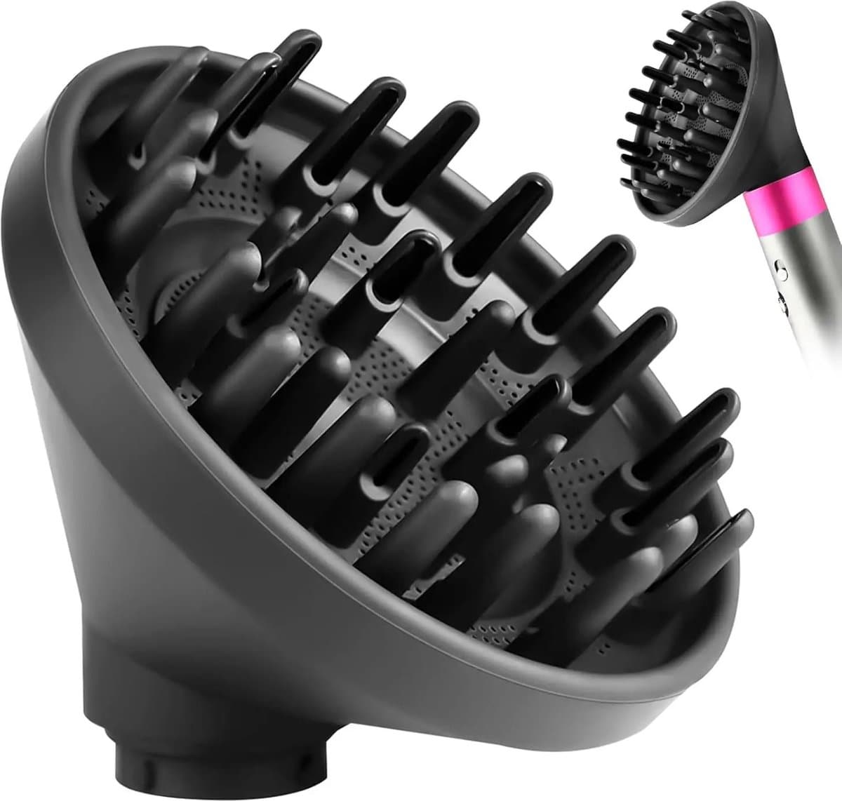 Geschikt voor Opzetstuk geschikt voor Dyson Haarstyler - Haardroger Föhn Diffuser, Universeel Stereotype Haar Hoofd - Geschikt voor Airwrap Styler HS05 HS03 HS01-converter - Zwart (EAN: 6152910490441): Wat is het precies