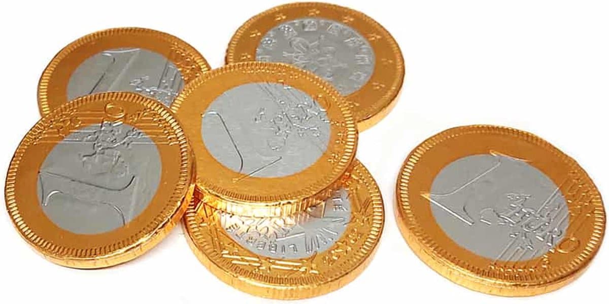 Euro Chocolademunten - 38 mm - 1 kg (EAN: 8718800965086)