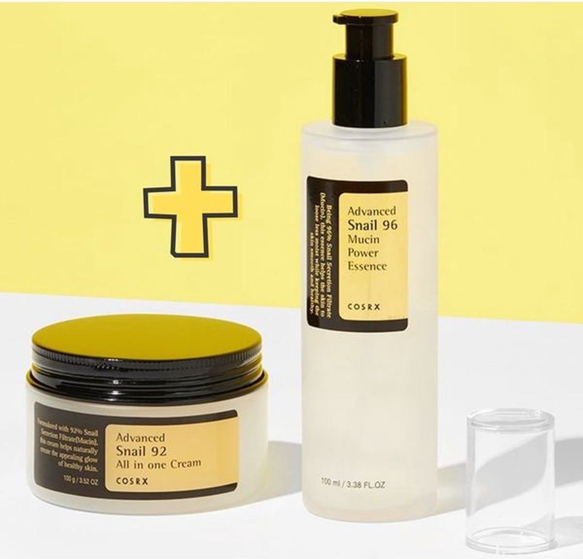 COSRX Combi Set: Advanced Snail 92 All In One Cream 100ml & Advanced Snail 96 Mucin Power Essence 100ml- Snail Collection COSRX- Korean Beauty- Award Winning- Ordinary Skincare Routine- Glowy Radiant & Hydrating- Gezichtsverzorgingset (EAN: 872089...