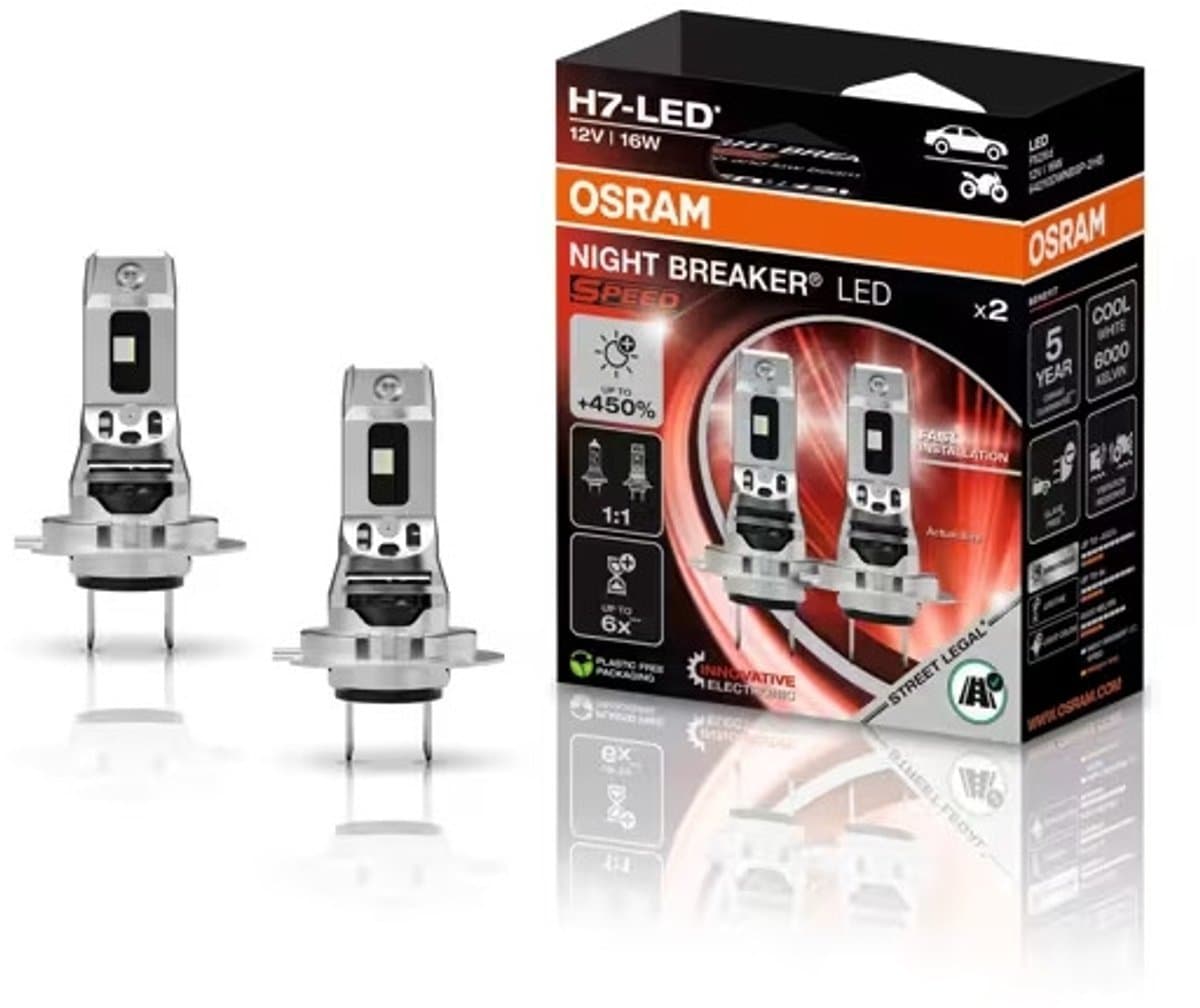 Osram Night Breaker Speed LED H7 64210DWNBSP-2HB set-450% ! (EAN: 4062172425339)