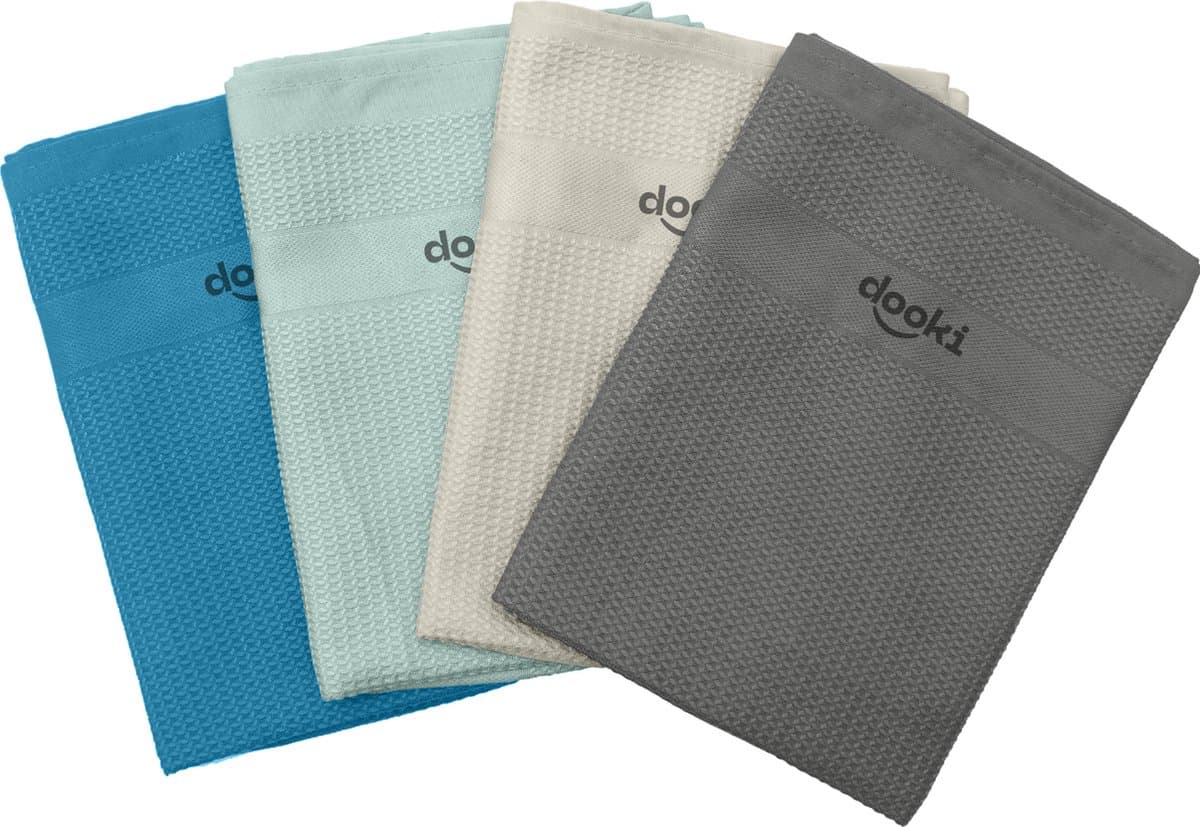 Dooki® Microvezeldoekjes – 4 stuks – Raamdoeken – Schoonmaakdoekjes – Raamdoeken streepvrij – Microvezeldoeken – Reinigingsdoekjes – Spiegeldoeken – Autodroog doek – Auto schoonmaak – 60 x 40cm (EAN: 8721077890128)