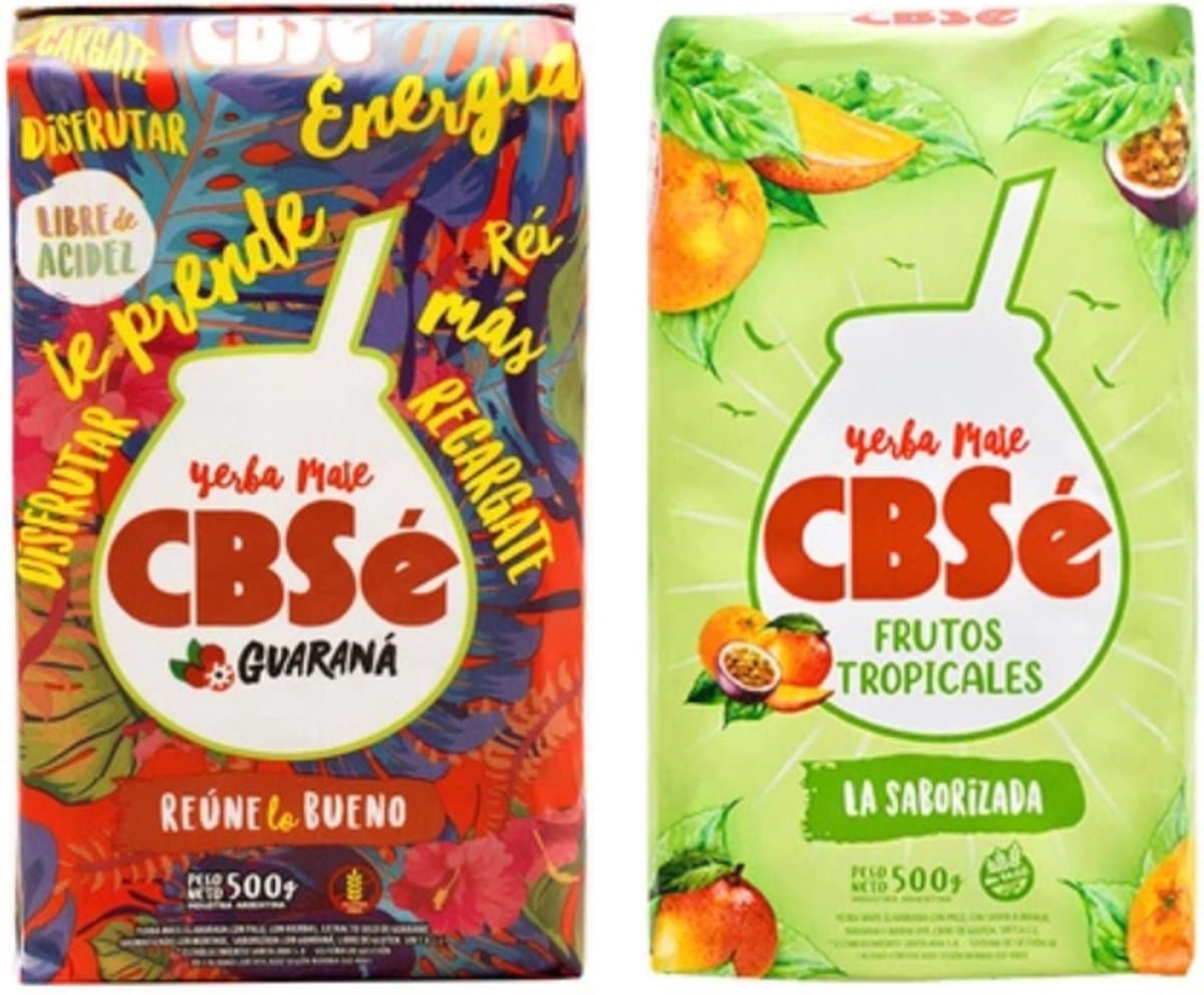 Yerba Mate Duo | 2 x 500 gram Yerba Mate thee - Yerba Mate met Fruitsmaak - Guarana & Tropisch Fruit (EAN: 8720589371279)
