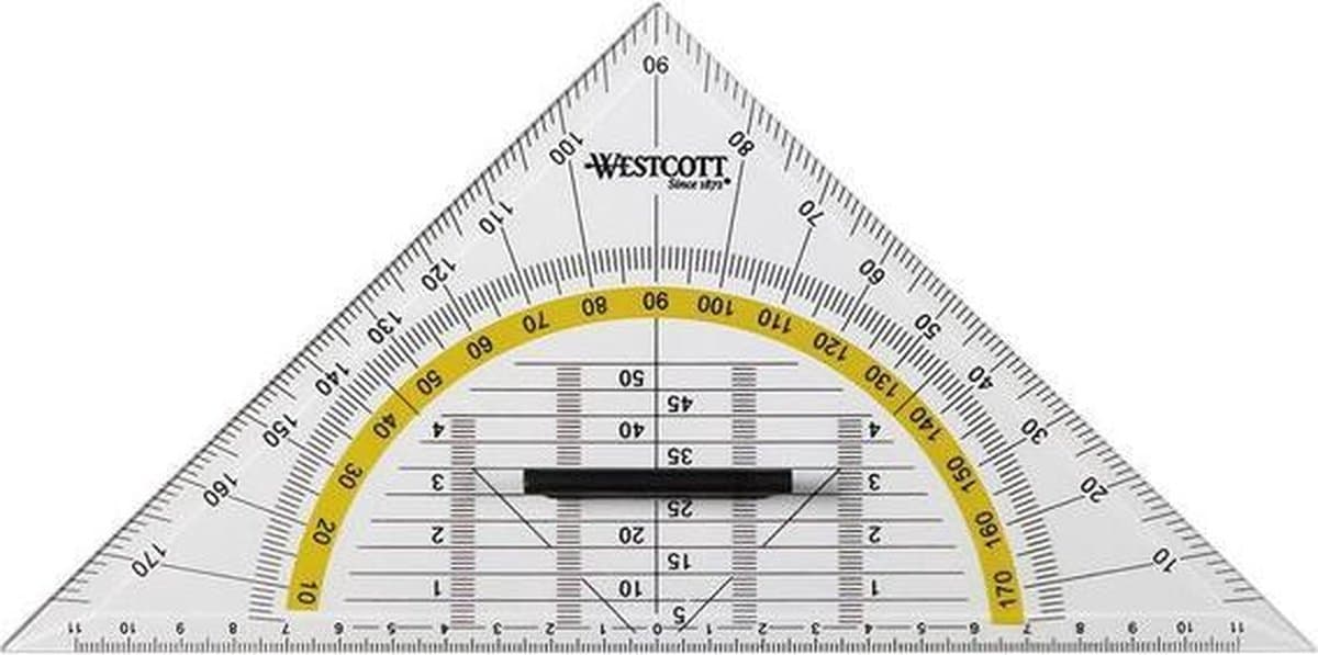 Westcott geodriehoek - 22cm - met greep - AC-E10134-BP (EAN: 4027521512221): Waarom een geodriehoek