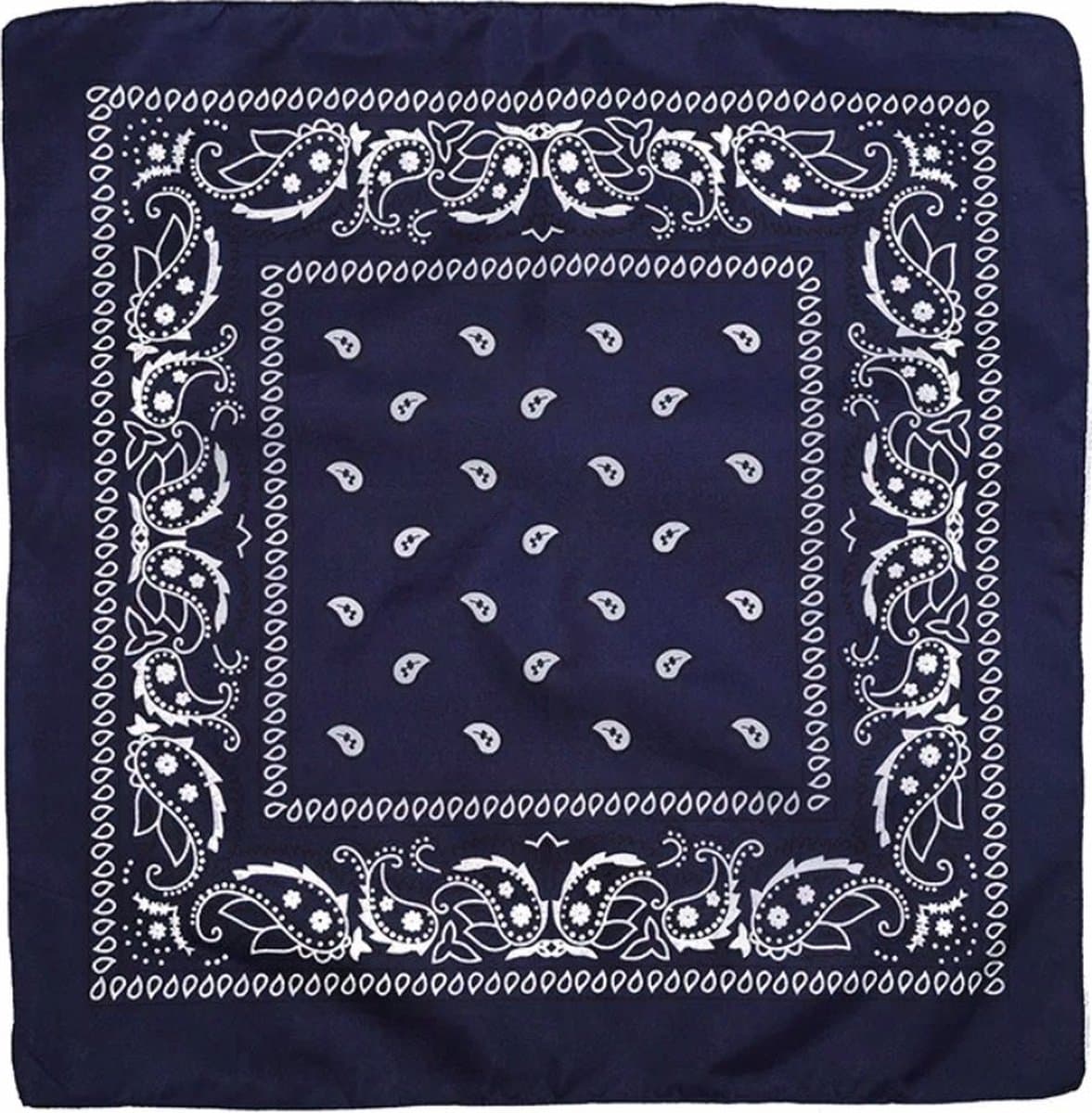 Fako Fashion - Bandana - Hoofddoek - Mondbescherming - Zakdoek - Sjaal - Paisley - Navy Blauw (EAN: 8720168129185)