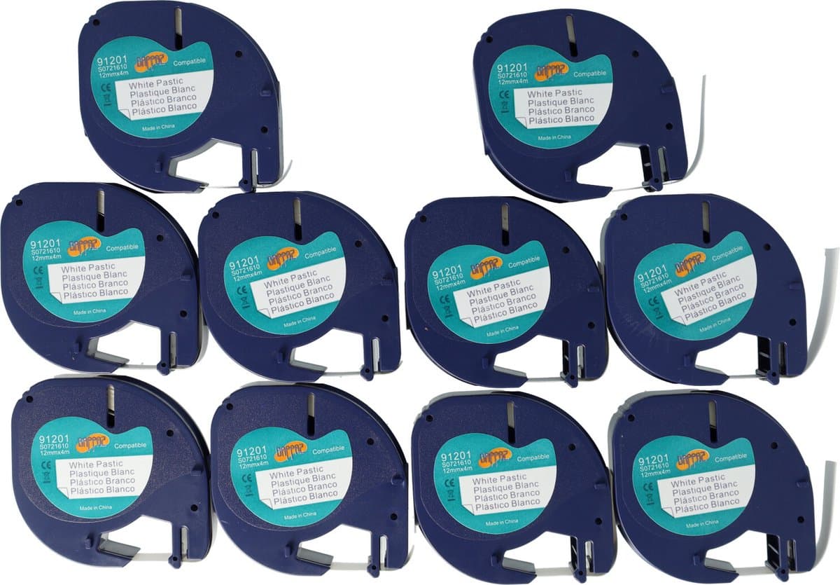 Dappaz - 10 stuks Dymo Compatible Label tape 91201 Zwart op Wit - 12 mm x 4 m - Geschikt voor Dymo LetraTag Labelprinter - S0721610 (EAN: 8720769714704): Waarom ik überhaupt op zoek ging naar een nieuwe labeltape