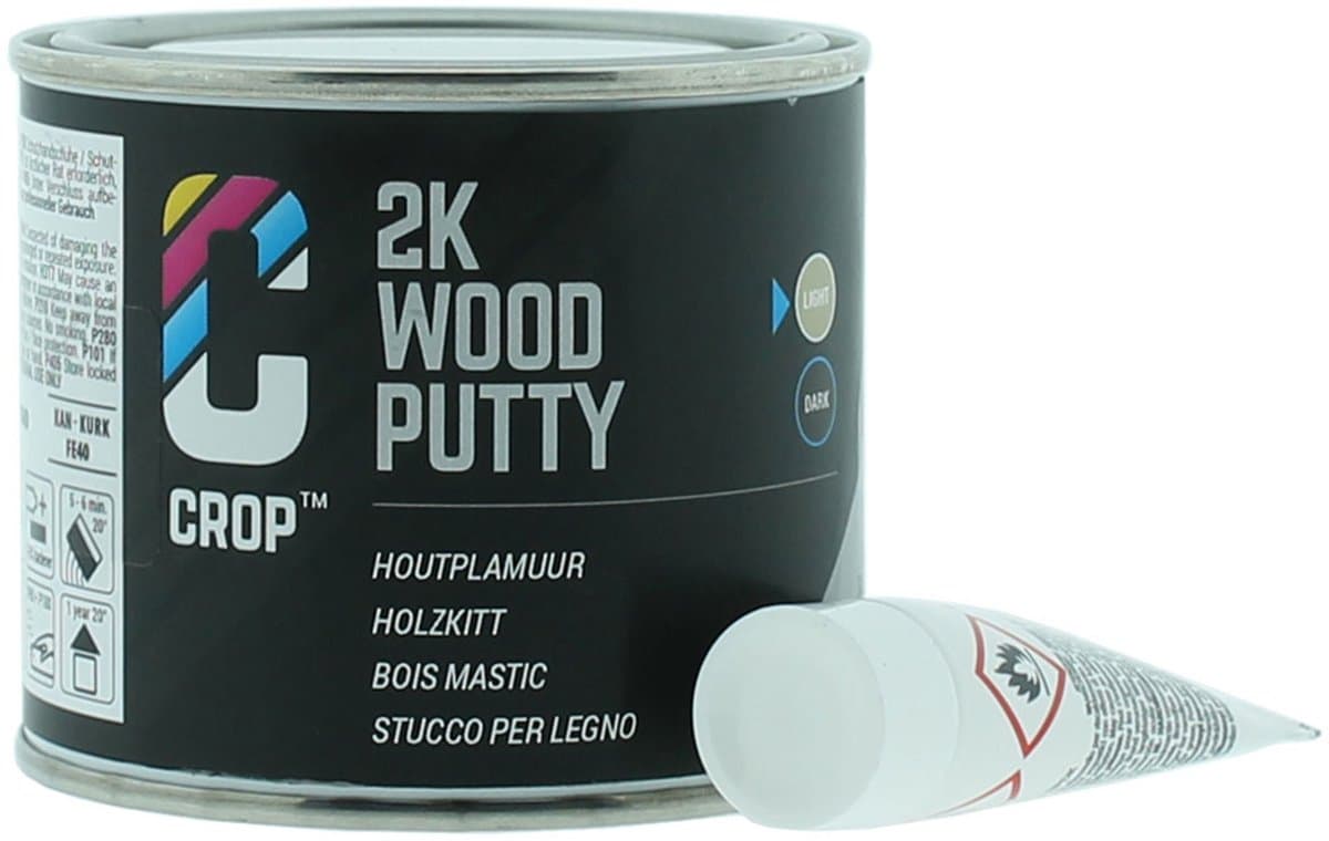 CROP Houtplamuur 2K - 125 ml - Beige Plamuur - Reparatie voor Meubels - Polyesterplamuur - Vulmiddel met Verharder - 2 Componenten (EAN: 8721352054702): Waarom 2-componenten plamuur (Geen paniek, het is makkelijk!)