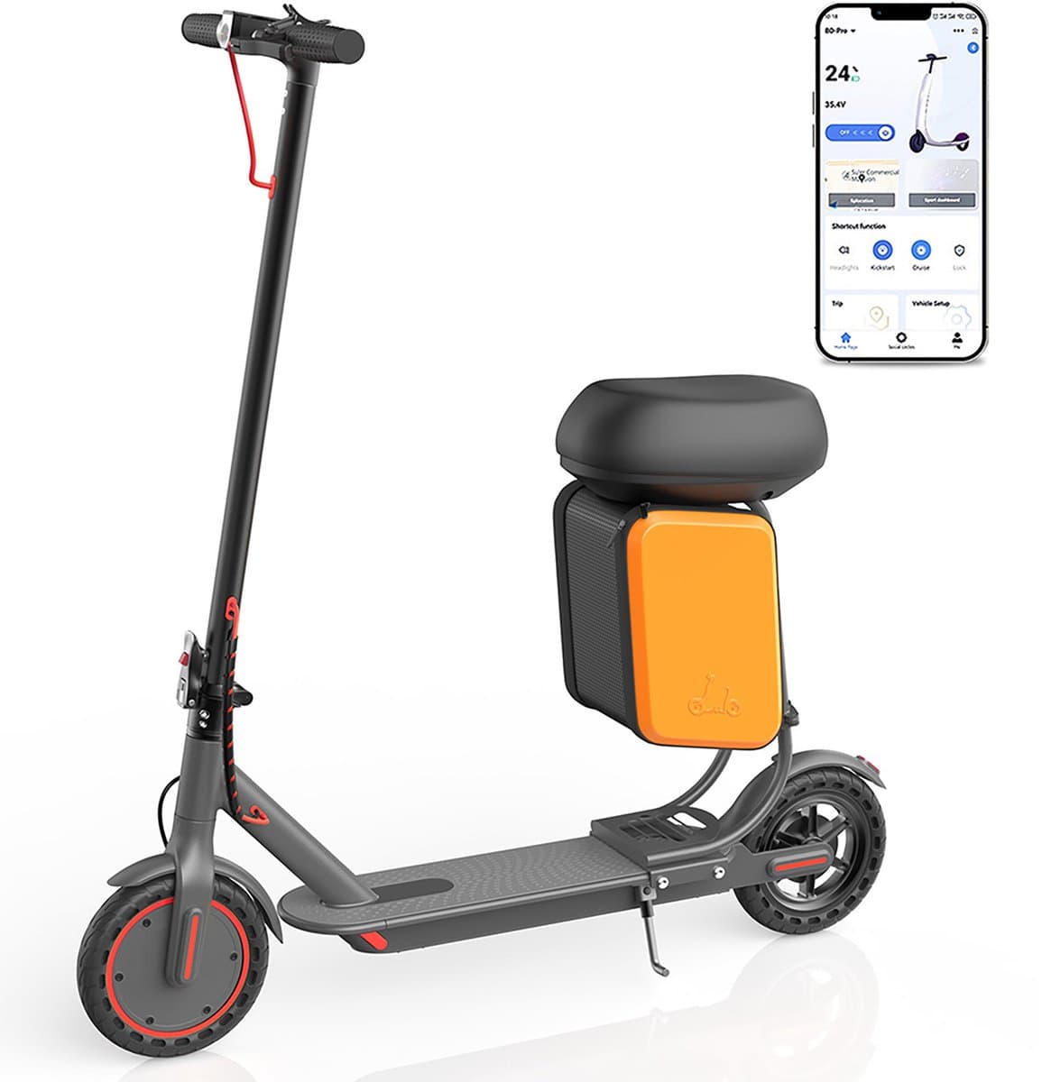 JUICEASE TX01XB Elektrische Step met Zadel – 250W – 25km/h – 36V 5.2Ah – 35km – 8.5'' – Draagbaar en Opvouwbaar (EAN: 0784196669561)