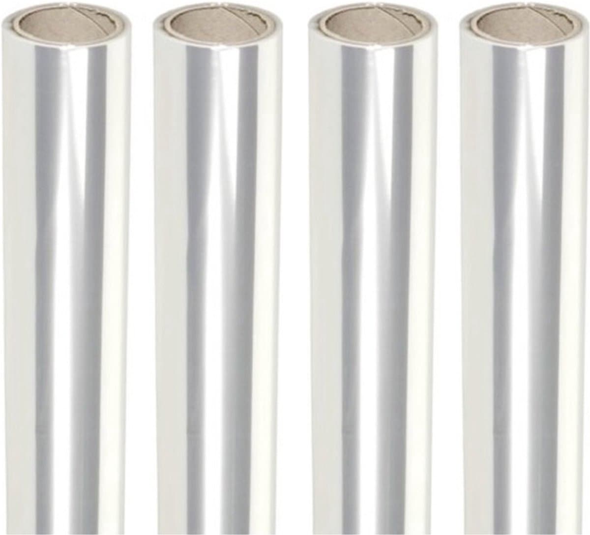Inpakpapier - (4 STUKS) - Transparant - 500 x 70 cm - Bloemenfolie- Transparante Folie - Cellofaan - Cadeaupapier - Inpakfolie (EAN: 6151313070052)