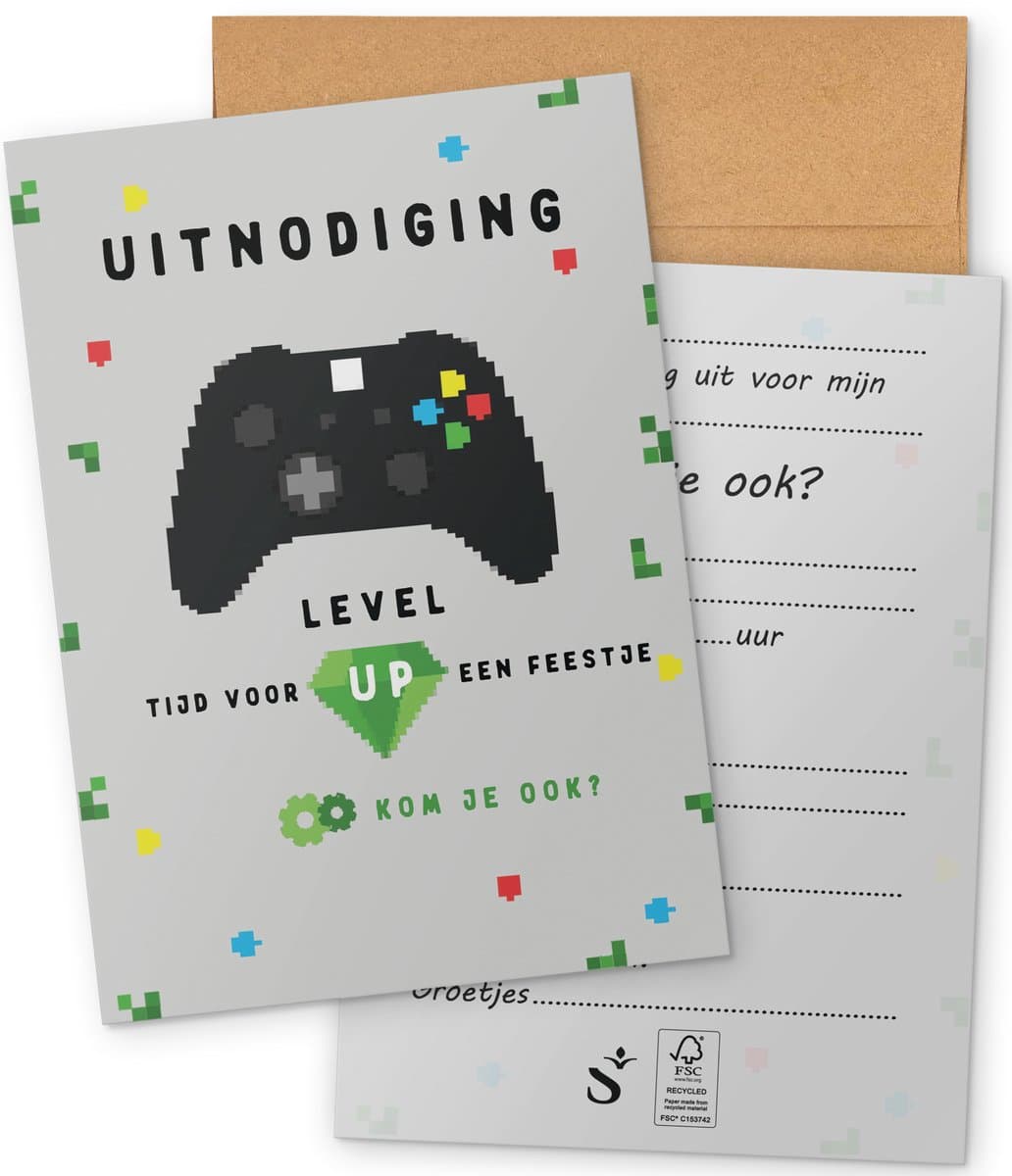 Systemyze 15x Uitnodiging Kinderfeestje Jongen – Uitnodigingskaarten Verjaardag – Thema Gaming – A6 Formaat (EAN: 8721302360181): Waarom een gaming‑thema