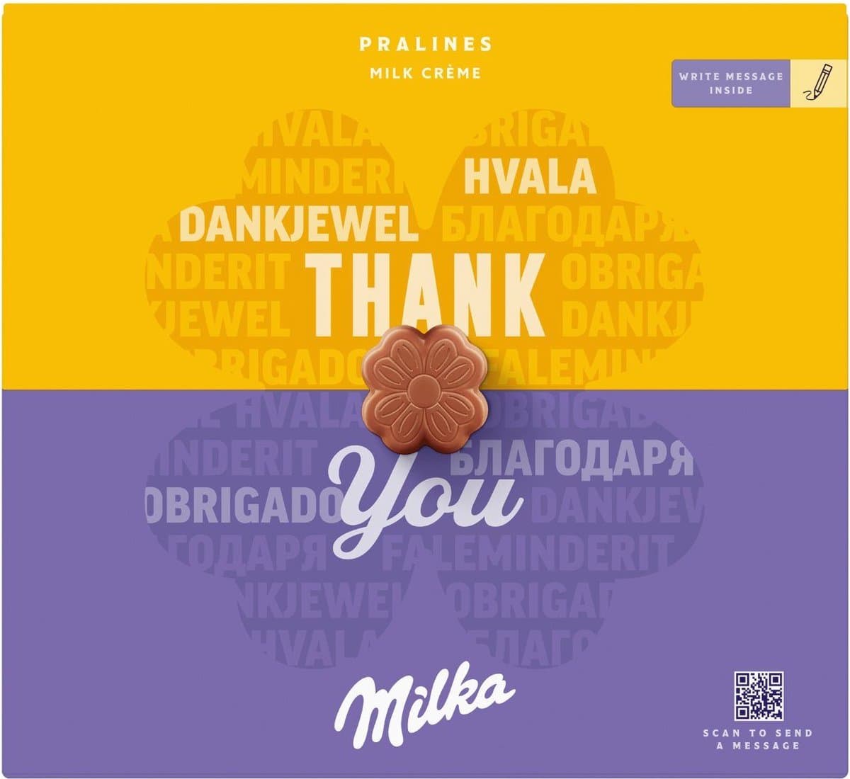 Milka Thank You Chocolade Pralines 110 gram - 20 Pralinés - Chocoladecadeau - Cadeautjes - Valentijn (EAN: 7622210598714)