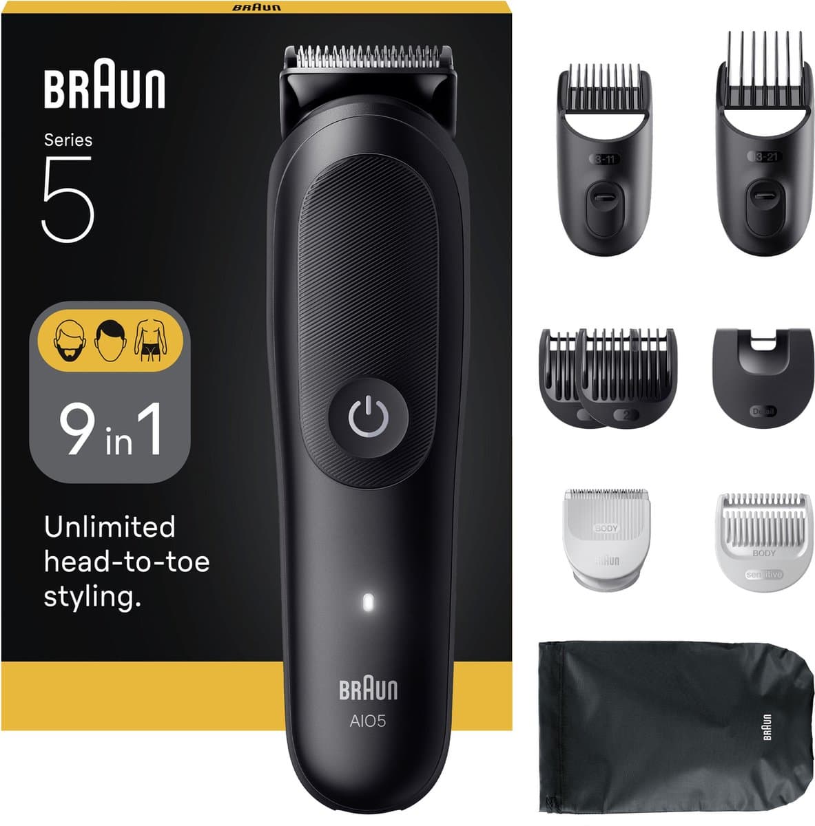 Braun All-in-One Series 5 AIO5540 Style Kit – Baardtrimmer - Tondeuse en Lichaamstrimmer in 1: De Zwitserse zakmes onder de trimmers