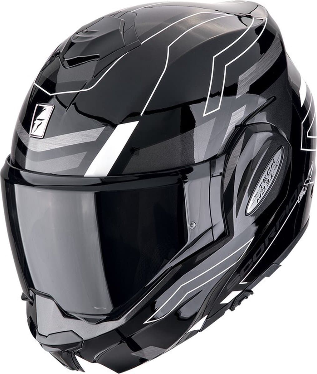 Scorpion Exo-Tech Evo Conquer Black-White - Systeemhelm - Maat M - Motorhelm - ECE 22-06 gekeurd (EAN: 3701629119209)