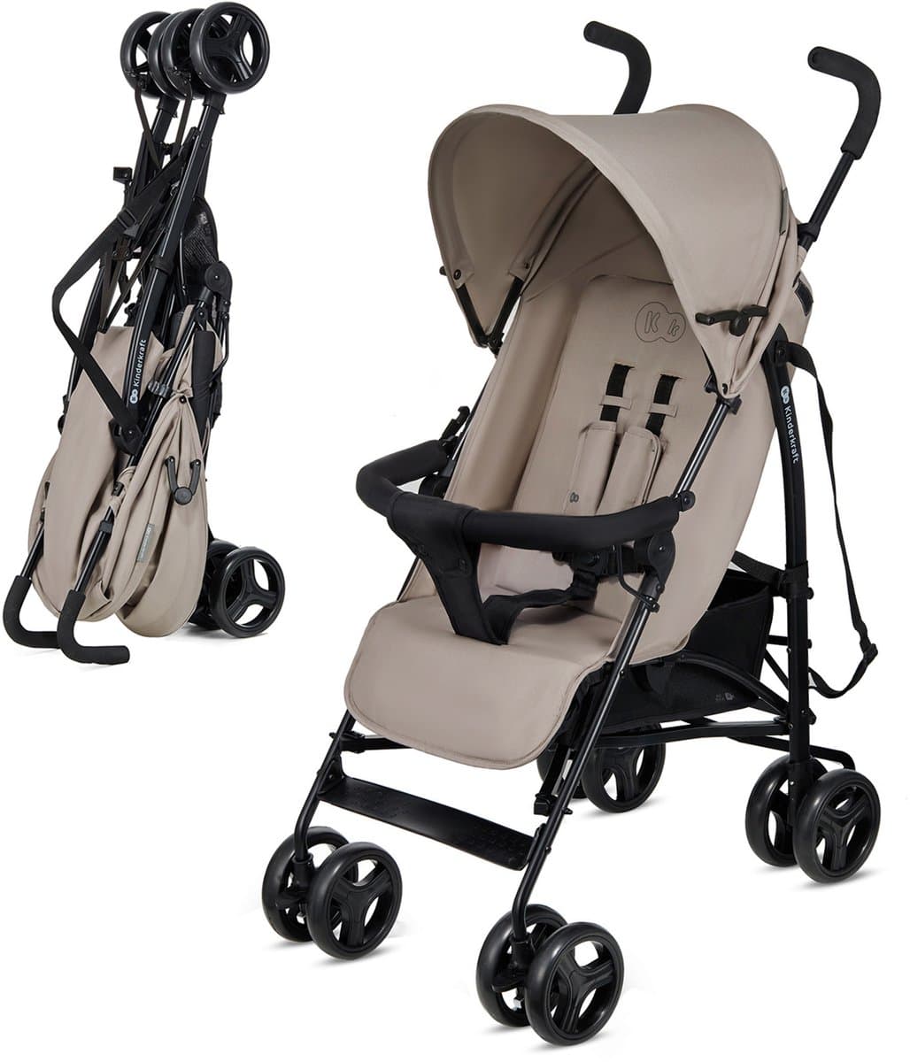Kinderkraft TIK Kinderwagen – Reisbuggy Tot 17 kg – Lichtgewicht 6,5 kg – Verstelbare Rugleuning & Duwbeugel – Zwenkwielen – Snel Opvouwbaar – Beige (EAN: 5902533926817): Waarom ik voor deze buggy koos