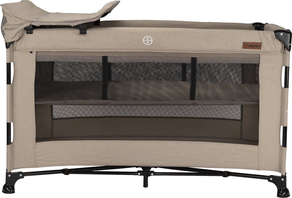 Novi Baby Nora Luxe Campingbed - Beige/Zwart - reisbed - Inclusief transporttas - Inclusief verschoonblad -Inclusief bodemverhoger (EAN: 8717385653548): 🌟 Wat maakt dit bedje zo bijzonder