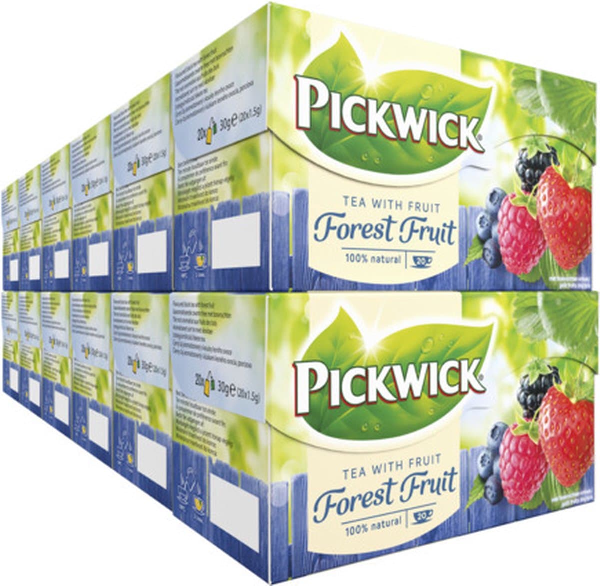 Pickwick Bosvruchten Fruit Thee - 12 x 20 theezakjes (EAN: 8711000278475): **“Lekker; en heerlijk goeie kwaliteit” – GHBN (5/5 sterren)**