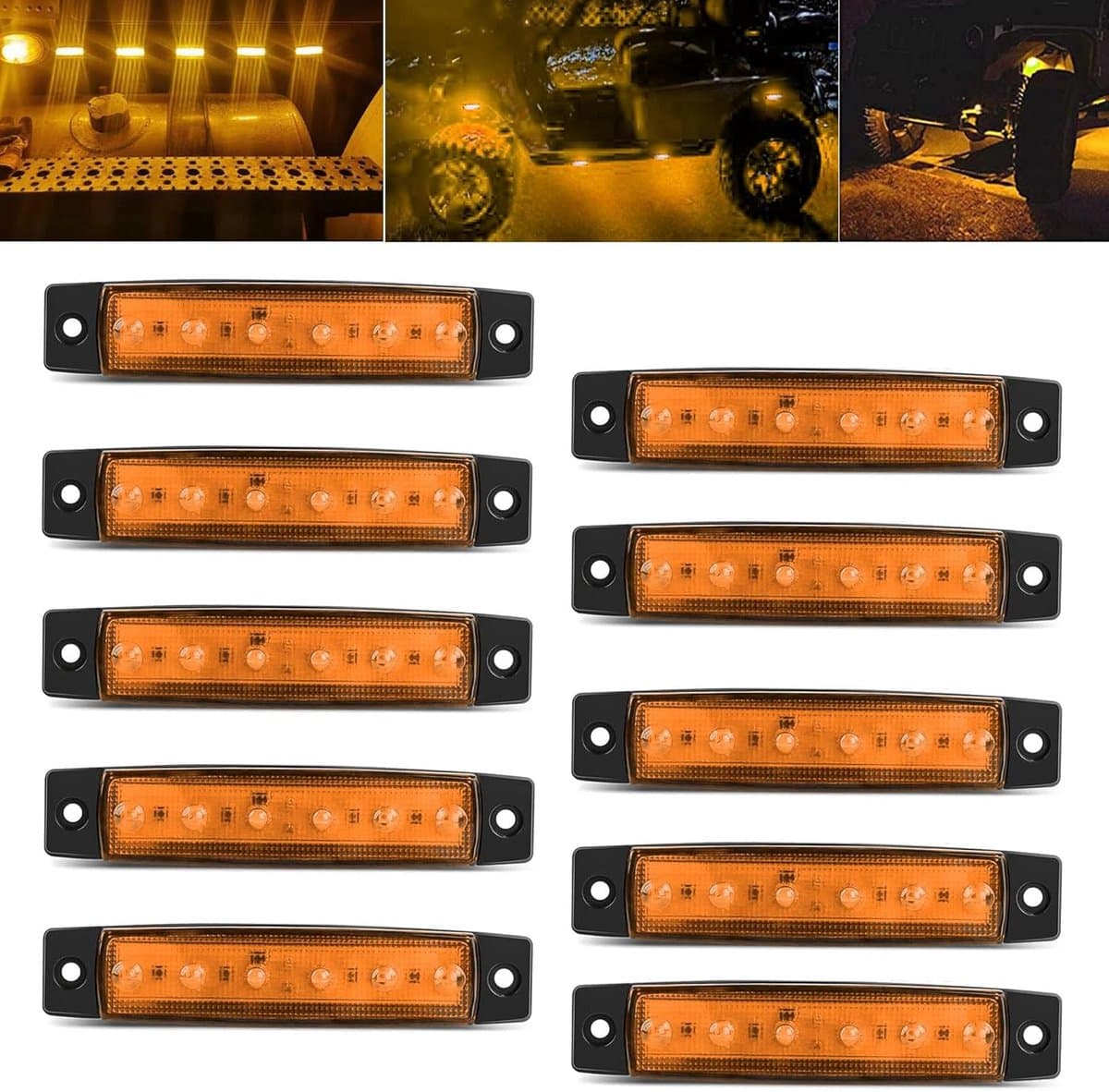 LED contourverlichting 24V - oranje - 10 stuks - 12V/24V (EAN: 0788172364303)