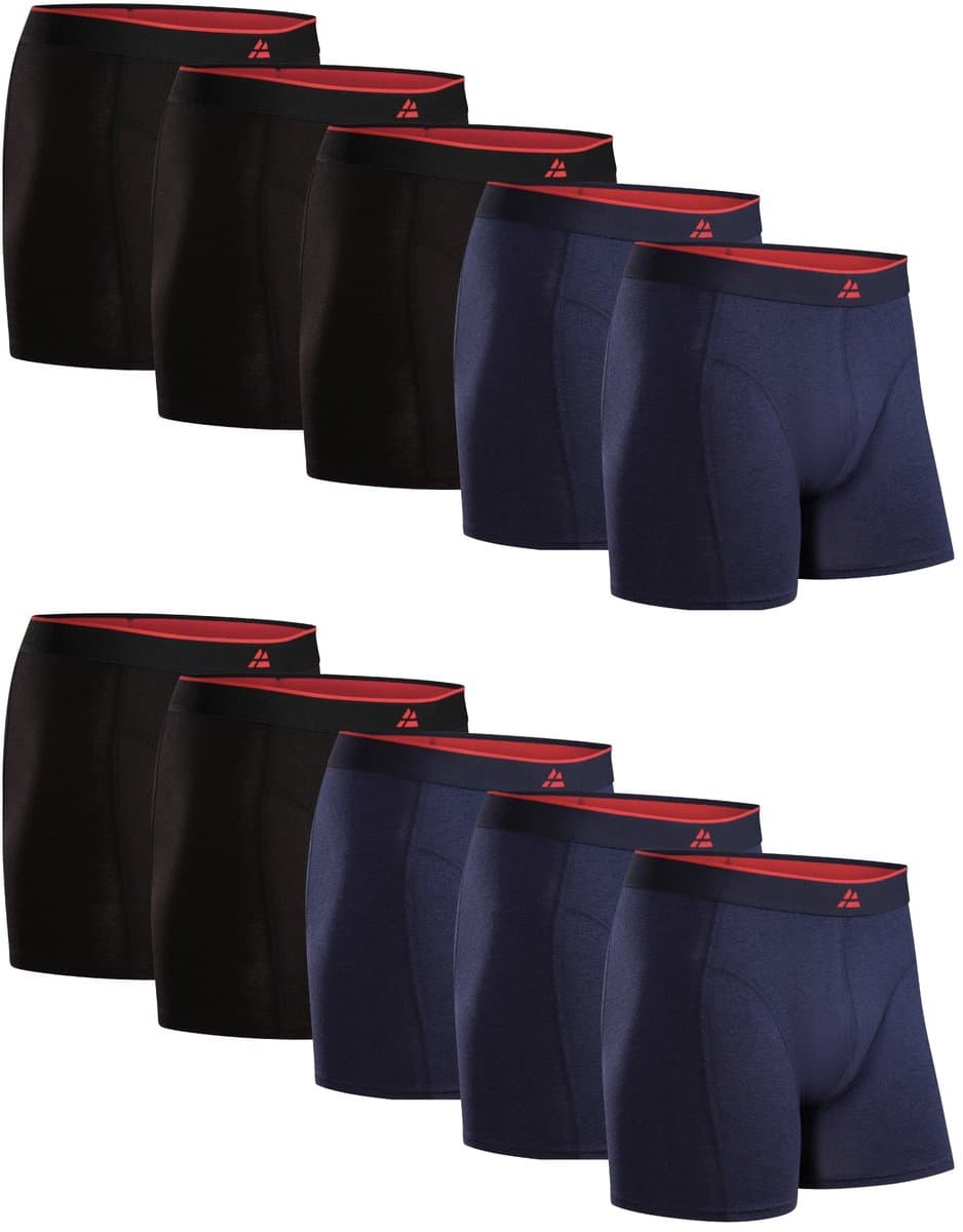 DANISH ENDURANCE Boxershorts Bamboe Viscose Heren Ondergoed - ultiem draagcomfort - 10 pack - Zwart/Marineblauw - Maat 3XL (EAN: 5713205036617)
