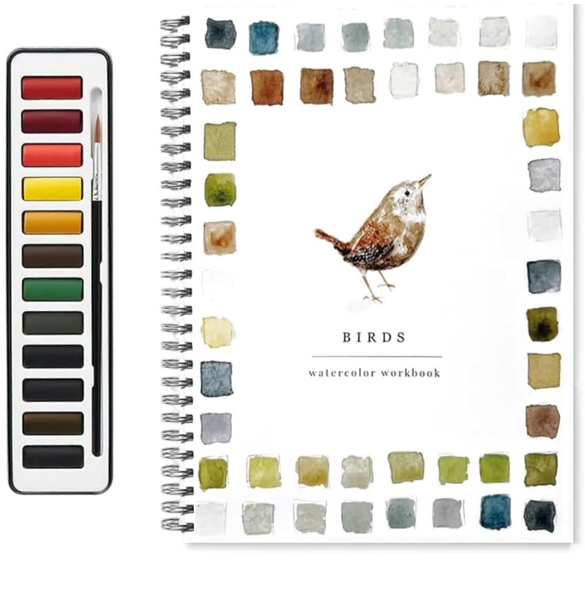 Aquarel werkboek - Met 12 kleuren verf en penselen - Beginners aquarelset - Aquarelboek - Vogelthema - Aquarel Kleurboek voor beginnersvriendelijke schilderset - Voor schilderliefhebbers, beginners, kunstenaars - Ontketen Je Creativiteit (EAN: 919...