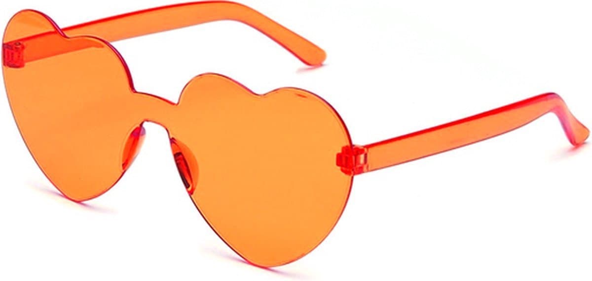 Bril hartjesvorm - Zonnebril - Carnaval - Verkleedkleding - Party glasses - Grappige/gekke bril - Oranje - Jonyx (EAN: 8721438710294)