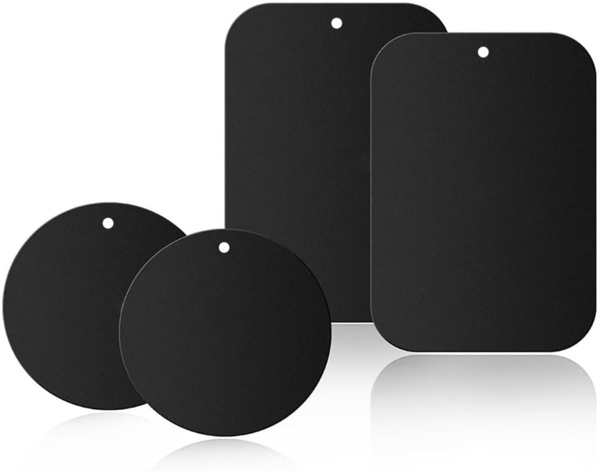 Magneet Plaatje Telefoon - 4 Stuks - Magneten voor Telefoon - Magnetische Telefoonhouder Auto - Rond en Rechthoek - Zelfklevend - Magneetplaat (EAN: 8721098662551)