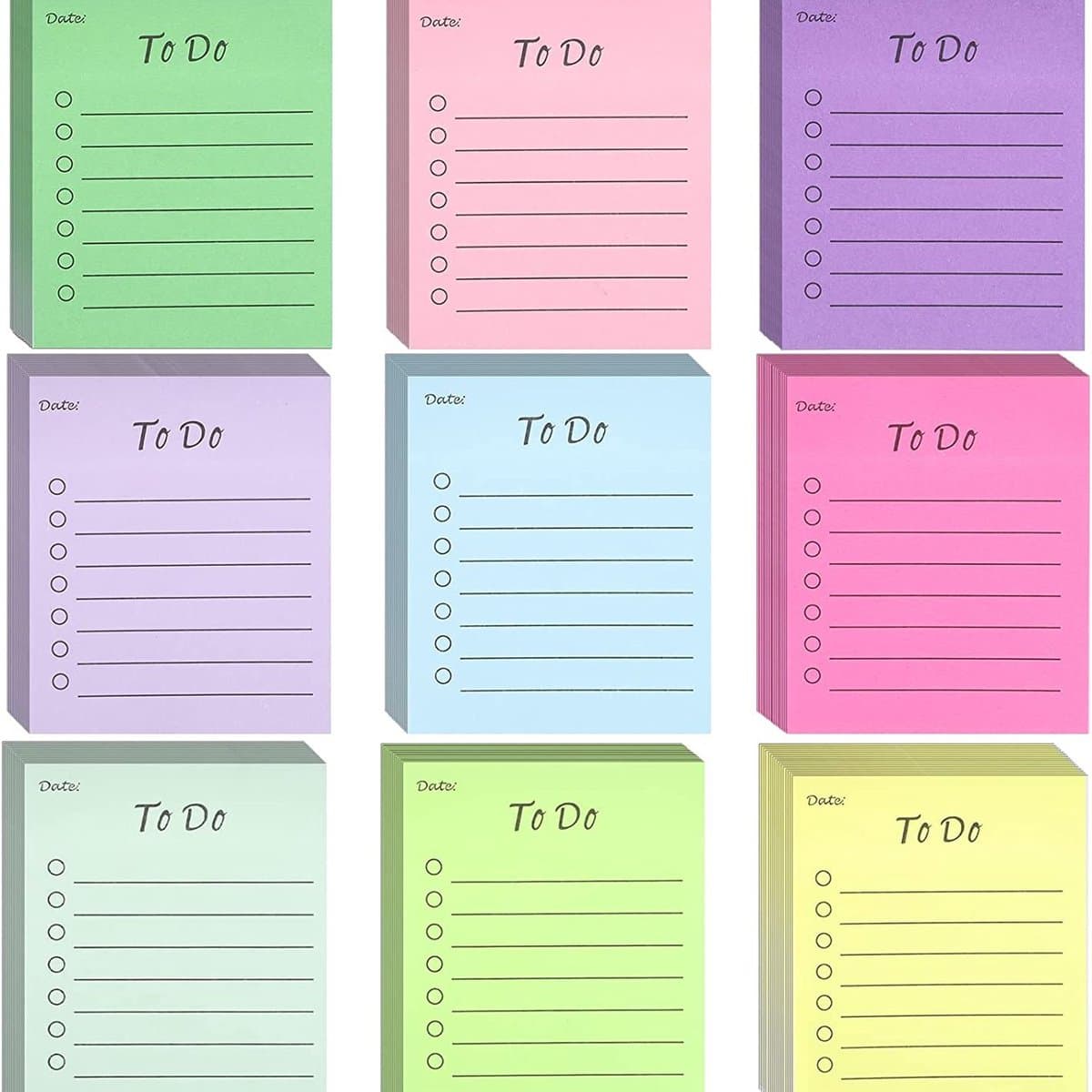 Sander Shop Gevoerde to-do-lijstnotities, 450 stuks, 9-pack horizontale zelfklevende notitiepads geassorteerd verwijderbaar voor kantoor, thuis, school, vergadering (9 kleuren) (EAN: 6470406277155): **Sinds wanneer is dat niets nieuws**