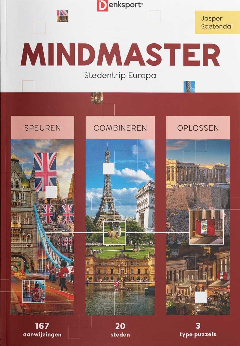 Denksport – Mindmaster Puzzelen – Stedentrip Europa (EAN: 9789493361713)