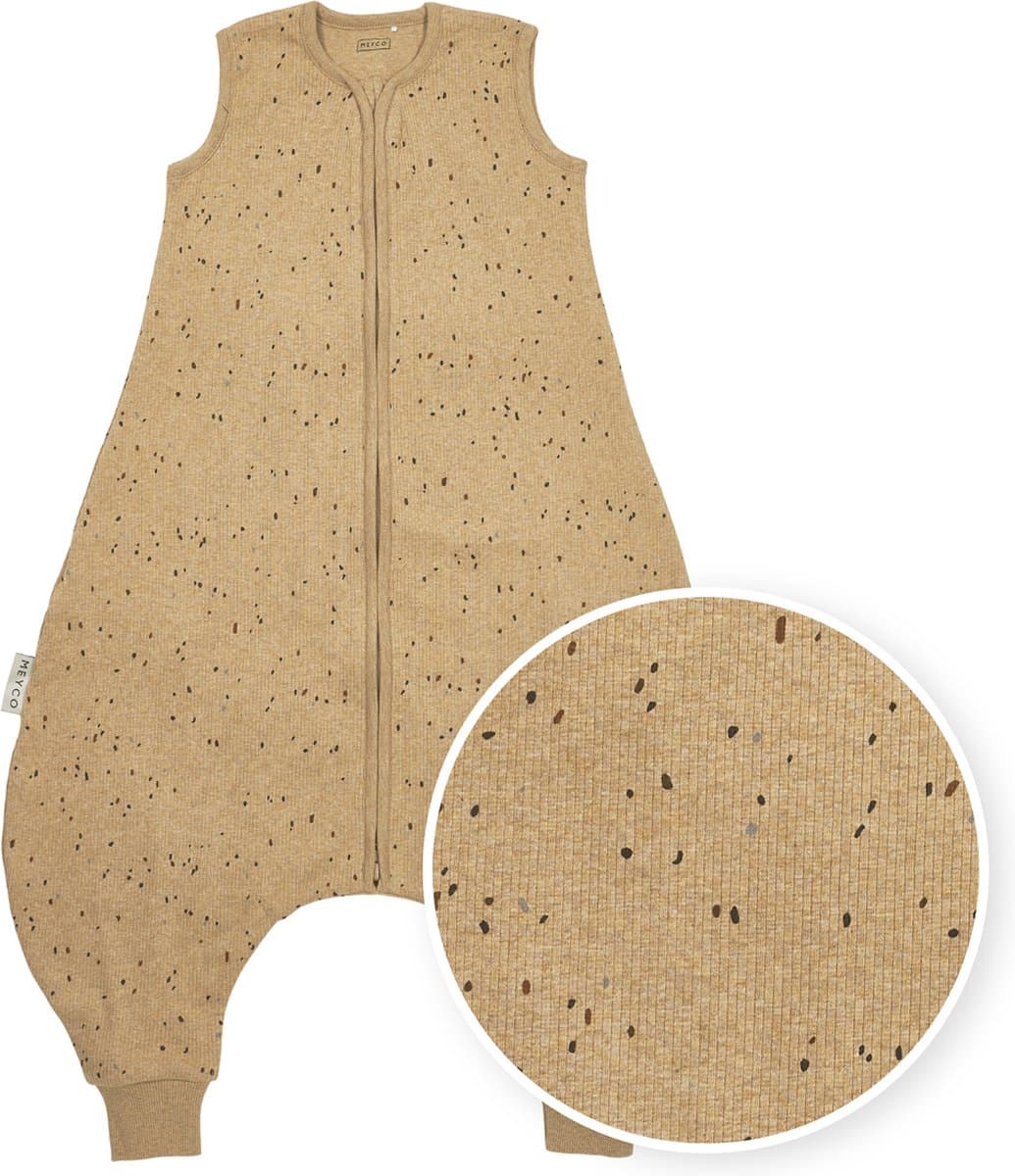 Meyco Baby Rib Mini Spot baby zomer slaapoverall jumper - toffee melange - 104cm - 0.5 TOG (EAN: 4054703236460)
