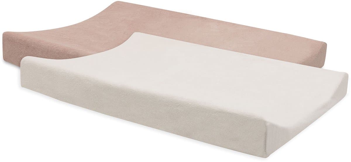 Jollein Aankleedkussenhoes - 50x70cm - Badstof - Wild Rose/Ivory - 2 stuk (EAN: 8717329399587)