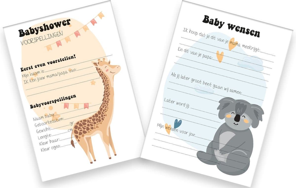 Babyshower kaartjes - invulkaarten - 20 stuks - A5 formaat (EAN: 8718133042225): **Waarom deze invulkaarten een absolute must-have zijn**