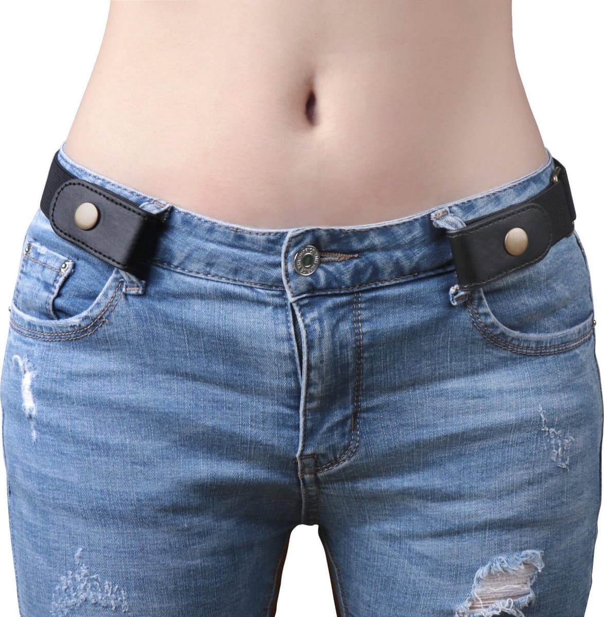 Elastische broekriem zonder gesp – 1 stuk - Zwart (EAN: 8719326541471)