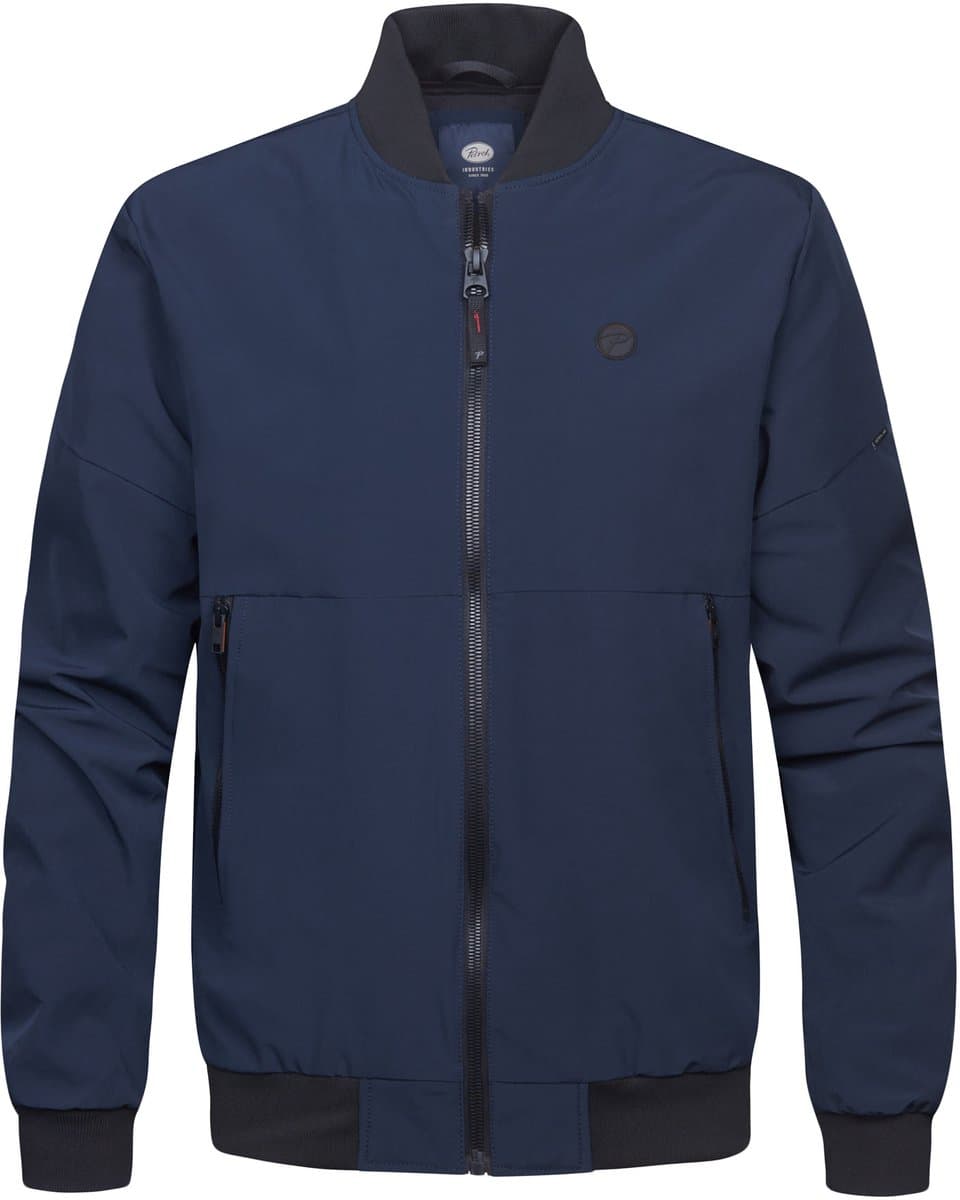 Petrol Industries Bomberjack Heren - Bomber Jacket met Rits en Ribboord - Polyester Elastaan - Geribde Kraag - Ritszakken - Mannen Jas - Blauw - Maat XL (EAN: 8721112277938)