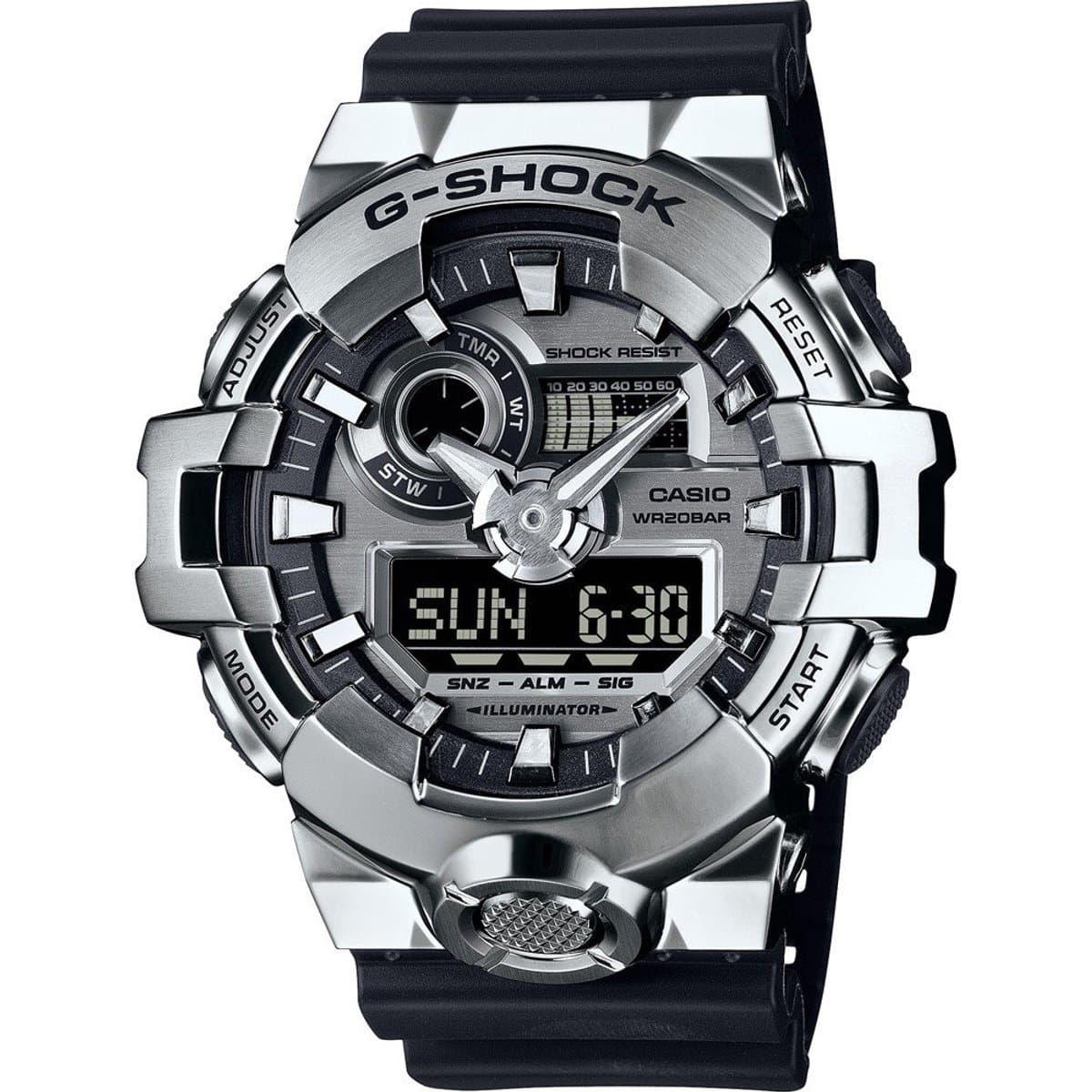 Casio G-Shock Steel GM-700-1AER Horloge - Kunststof - Zwart - Ø 51 mm (EAN: 4549526383847)