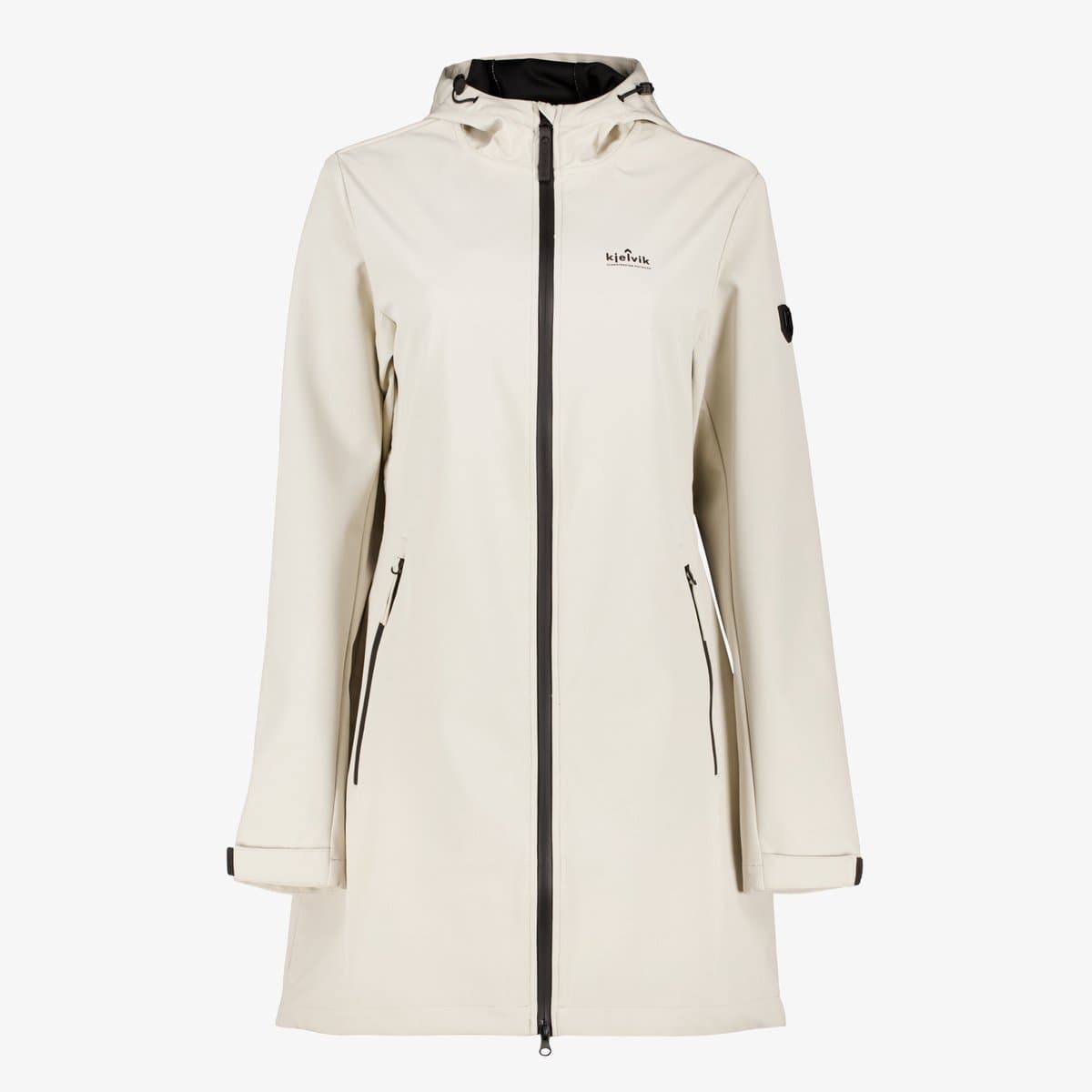Kjelvik softshell lange dames jas beige - Maat L (EAN: 8721175348514)
