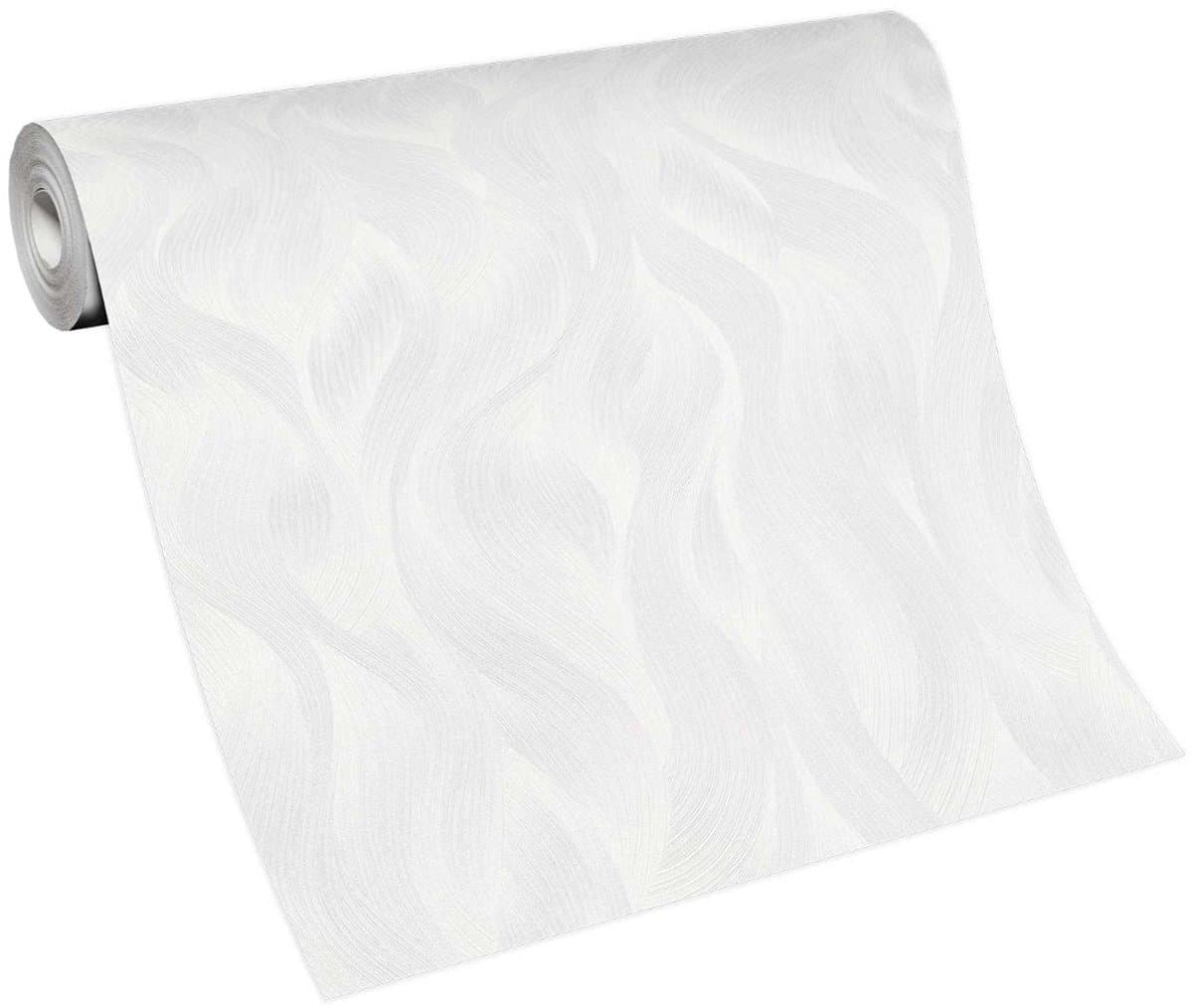 Modern behang in parel wit kleur ideaal voor woonkamer, slaapkamer en hal vliesbehang, Sacha Parel Wit met streep stijl hoge kwaliteit, BRICOFLOR.NL (EAN: 4002790209584): Waarom wit niet saai hoeft te zijn