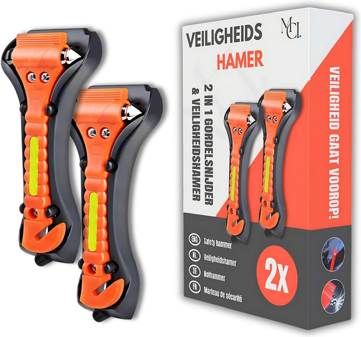 MCI® - Veiligheidshamer - 2 Stuks - Auto Hamer - Noodhamer - 2 in 1 Safety Hammer & Gordelsnijder - Veilig Onderweg - Incl. Houder en Bevestigingsmateriaal - Oranje (EAN: 8721161822073): **Waarom ik dit product koos**
