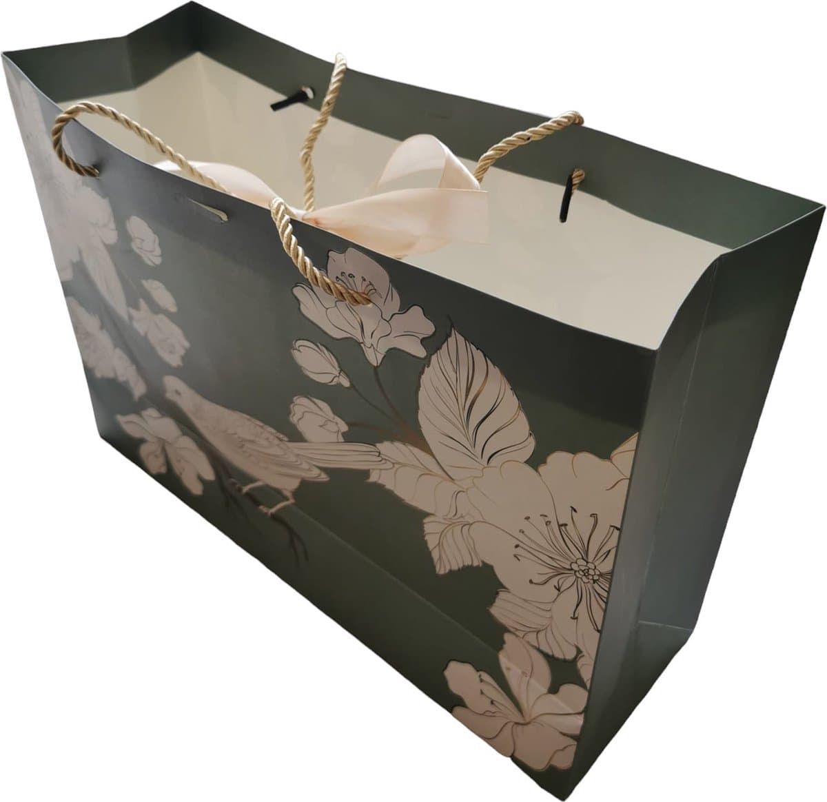 4 X Cadeautas met lint - groene vogel - 36x25x12 cm (EAN: 5903321371710): 🎉 Waarom ik deze tasjes meteen in mijn projecten heb gestopt