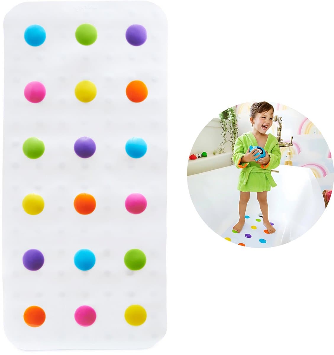 Munchkin Anti-Slip Badmat - Douchemat - Badmat met Stippen voor Kinderen - Voor in Bad en Douche - Antislipmat - 77 x 35 cm (EAN: 5019090121941)