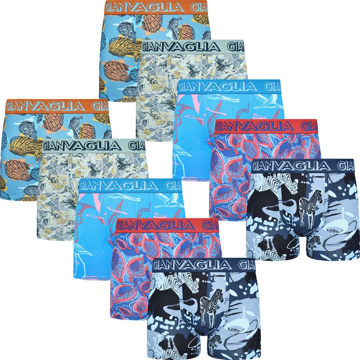 Heren Boxershort - 10 Pack - Katoen - Meerkleurig - Print - Maat L - Ondergoed Heren - Onderbroeken Heren (EAN: 6090302947985)