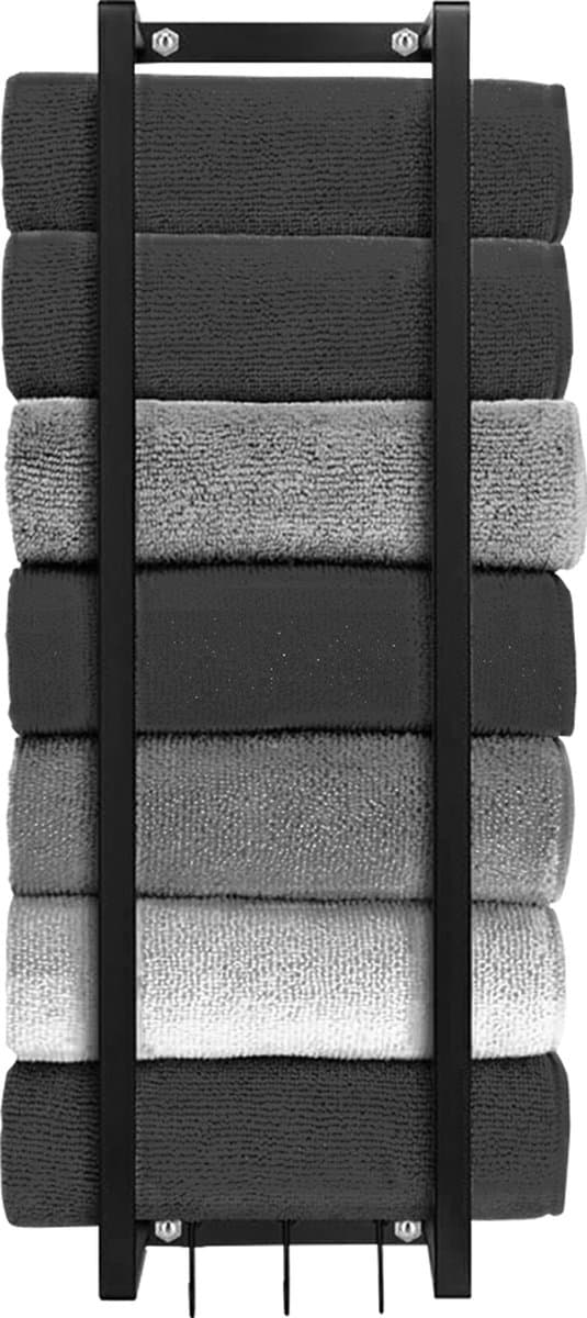 Vonia Handdoekrek - Badkamerrek - Handdoekrek Badkamer - Handdoekhouder - Handdoekenrek - 77,5 x 20 x 14 cm - Zwart (EAN: 8720589832862): De 'Hotel-Vibe' in je eigen badkamer