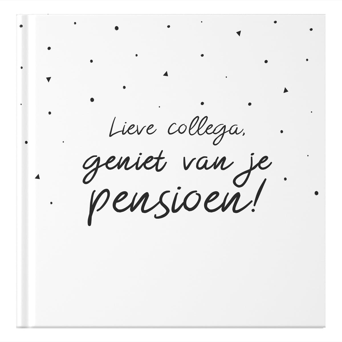 Fyllbooks - Afscheidsboek Pensioen Collega - Invulboek - Afscheid Collega - Pensioen Cadeau - Zwart Wit - Geschikt voor: 25 Personen (EAN: 9789083318042)