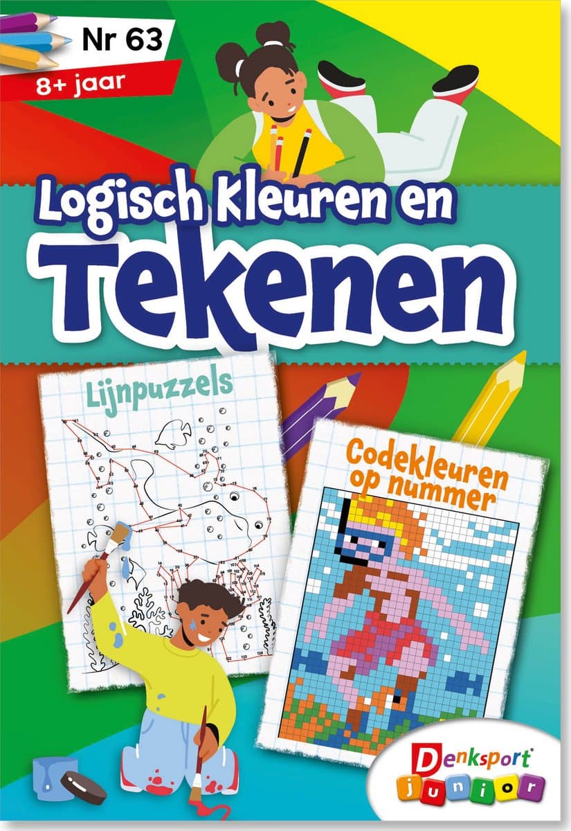 Denksport Junior Puzzelboek Logisch kleuren en tekenen Junior, editie 63 (EAN: 8710835877464)