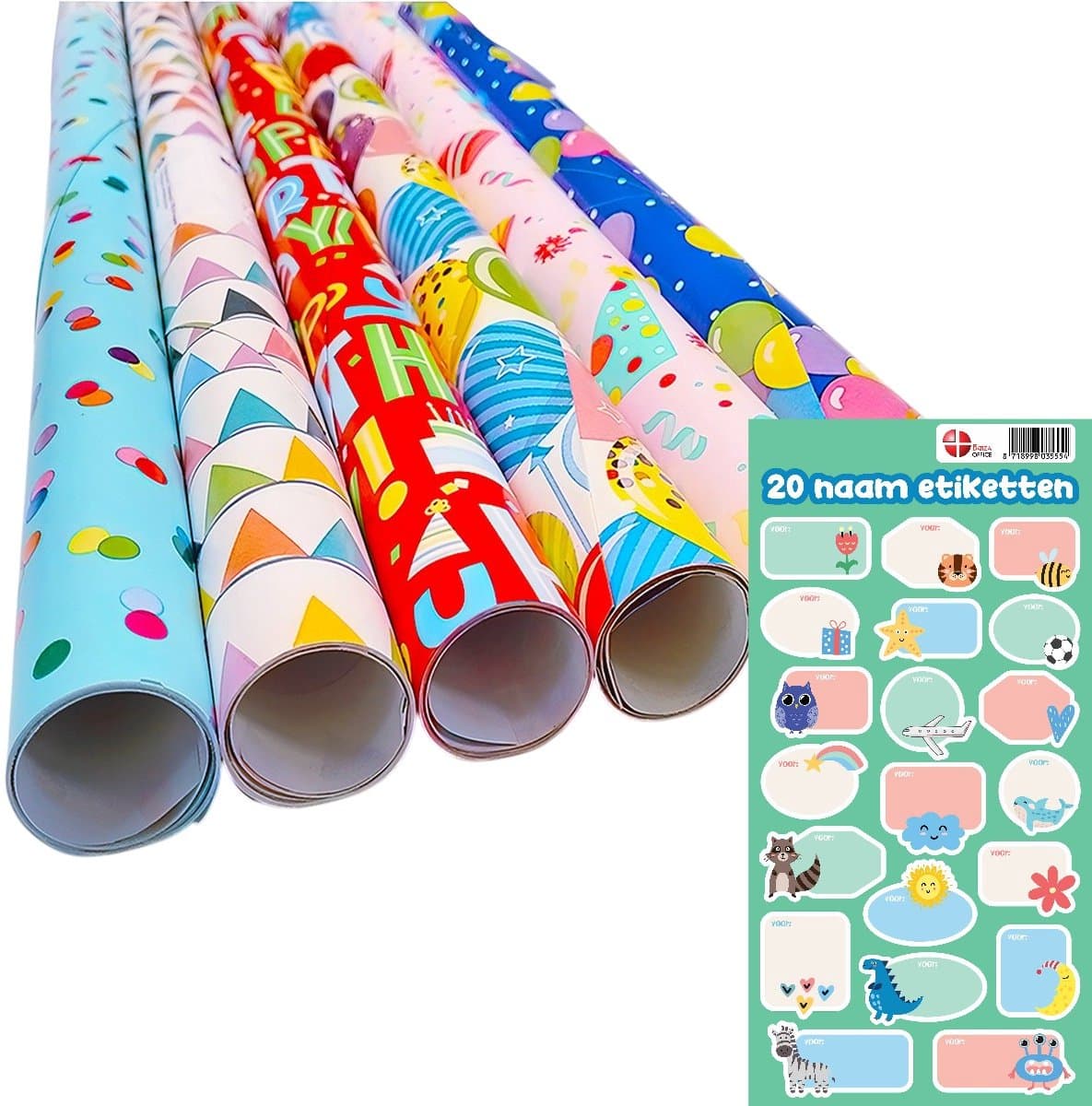 Happy Birthday Inpakpapier/cadeaupapier - 4x stuks rollen - feest/verjaardag prints - 200 x 70 cm - papier - cadeautjes inpakken - inclusief naam labels (EAN: 8718998022721): Waarom ik meteen verliefd werd