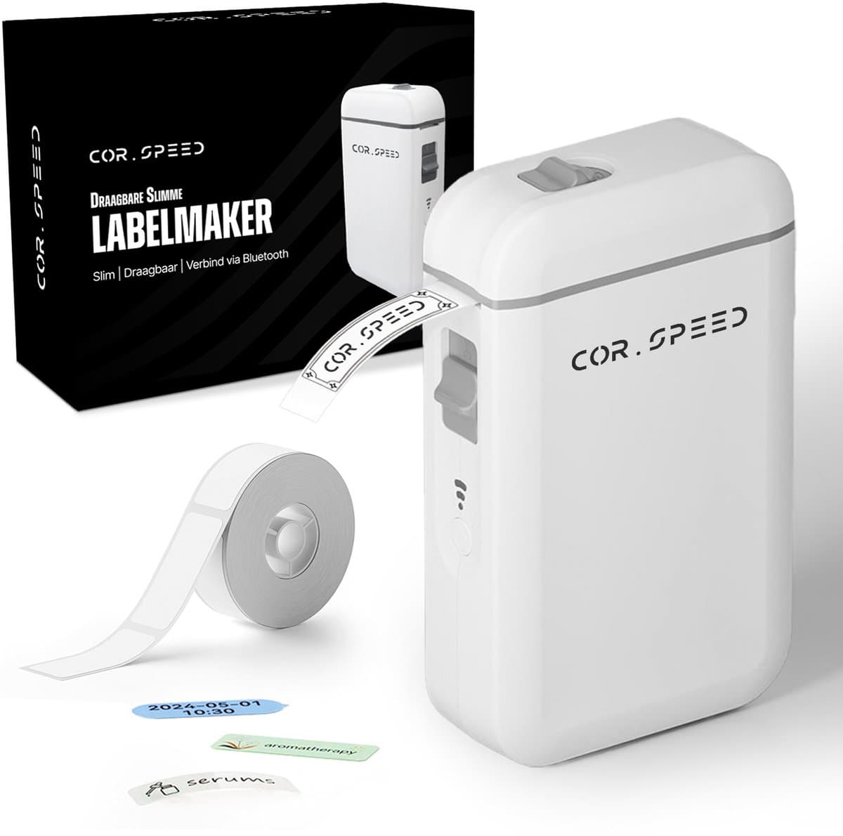 Cor.Speed Bluetooth Labelprinter - Smartphone bediening - Geen toetsenbord (EAN: 8721398514017)