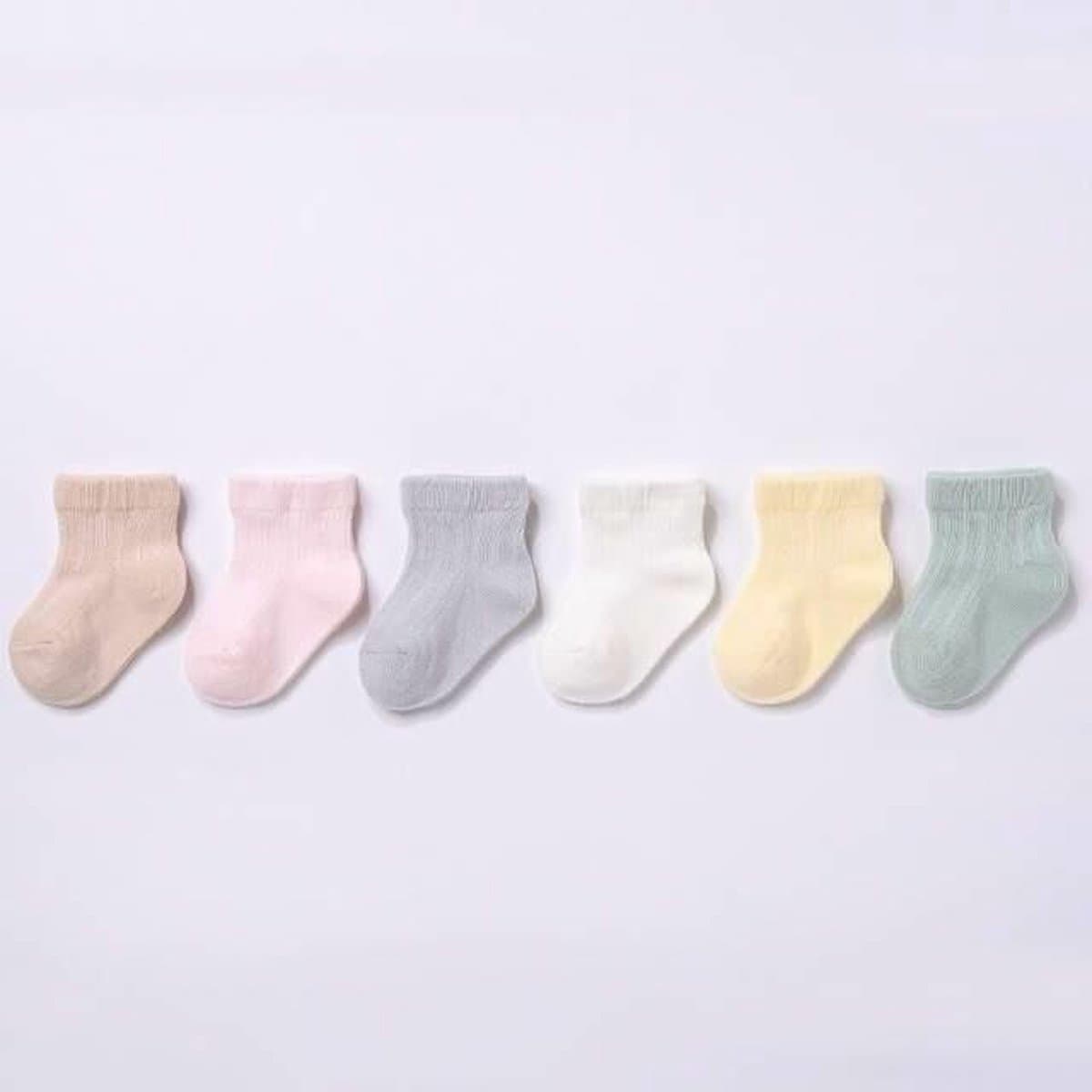 6-Pack Baby Sokken – Meisjes – 6-24 Maanden – Pastel Kleuren - baby sokken meisjes – pastel baby sokjes – fijne gebreide sokken – sokken 6-24 maanden (EAN: 7446056076027)