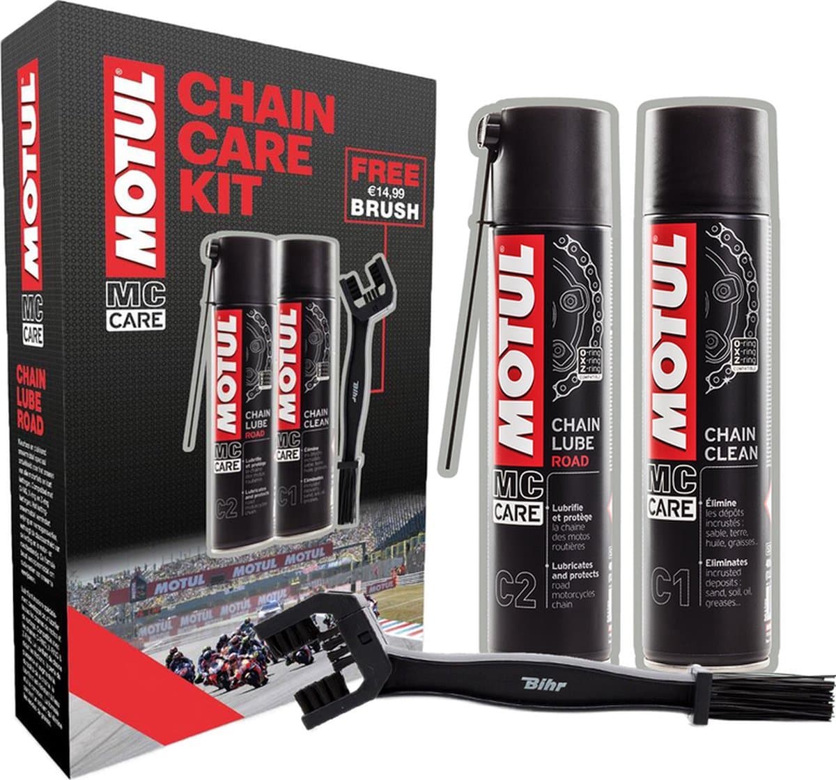 Motul Motor Ketting Onderhouds Kit Chain Care Kit - Motul C1 Kettingreiniger & C2 Kettingspray met gratis Kettingborstel (EAN: 3661738042594): Waarom ik deze kit uitprobeerde