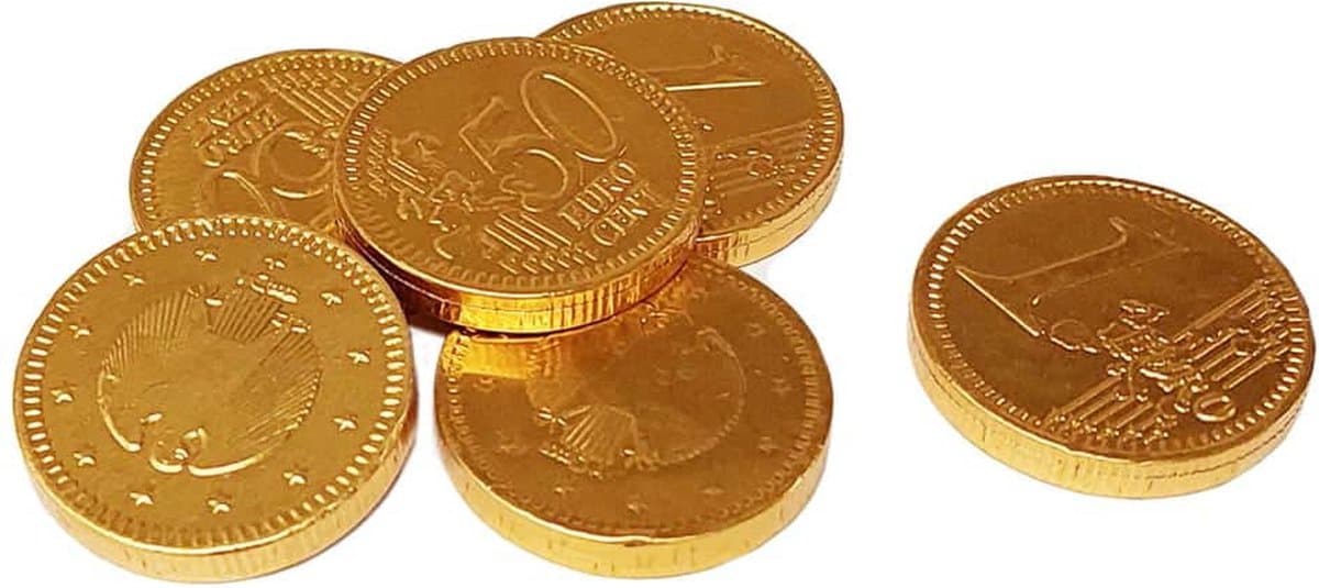 Euro Chocolademunten - 28 mm - 1 kg (EAN: 8718800965154)