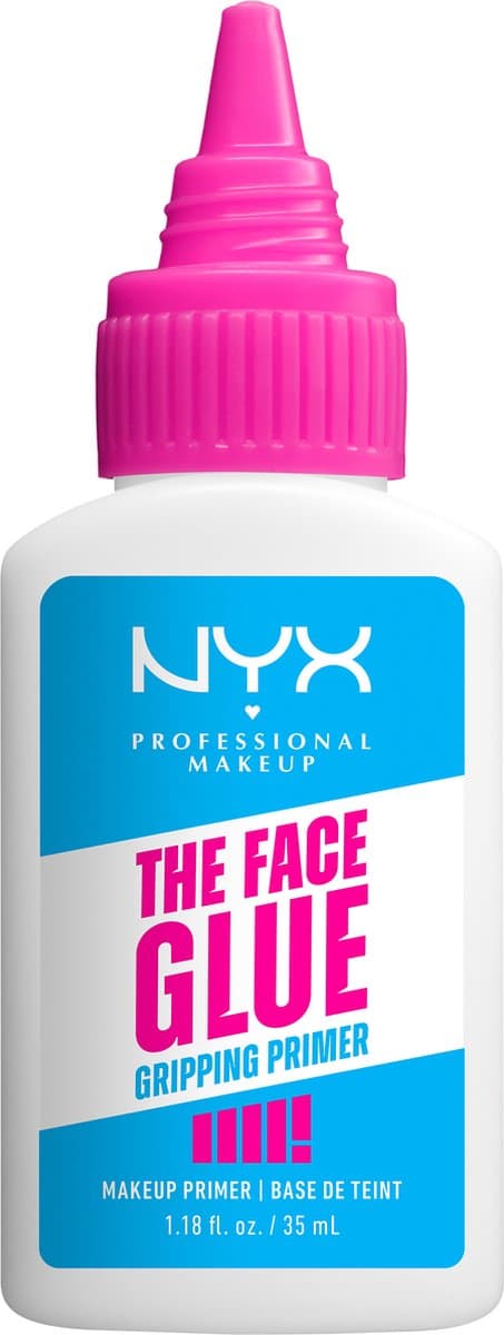 NYX Professional Make Up The Face Glue Primer - Voor een extra sterke en langdurige hold - Hydratatie tot wel 24 uur - 35 ml (EAN: 0800897266004): Een stevige basis (en nee, ik heb het niet over cement!) 🛠️
