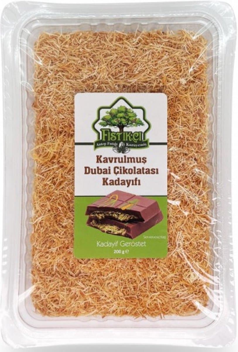 Fistikci Geroosterde Kadayif - 200g - Geschikt voor Dubai Chocolade en Kunefe - Dubai Reep - Chocolade uit Dubai (EAN: 8699237144292): Wat is Kadayif eigenlijk