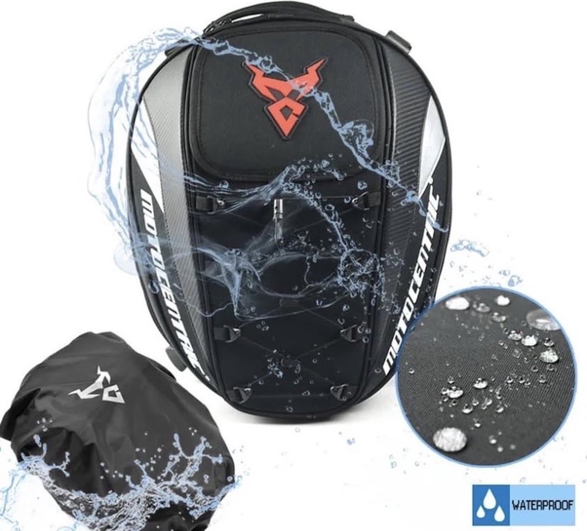 Motortas 37L - Staarttas - Zadeltas - Rugtas - Tanktas - Waterdicht - Hoge Capaciteit - Helm - Rugzak - Achtertas - Multi-Functionele (EAN: 9504187155740)