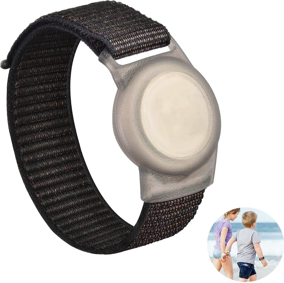 Premium Armband geschikt voor Apple AirTag voor Kinderen met Klittenband Sluiting | AirTag-sleutelhanger Hoesje Kind | Polsband GPS Horloge Kind | Tracker Houder Armband | Trackers Band | Kinder Horloge | Peuter | GPS Horloge Senioren (EAN: 872036...
